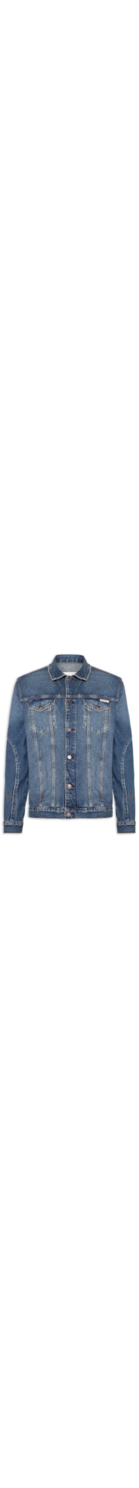 Jaqueta Masculina Jeans Over Recorte Manga - Azul