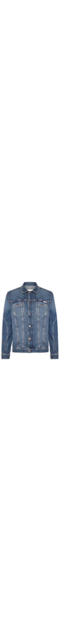 Jaqueta Masculina Jeans Over Recorte Manga - Azul