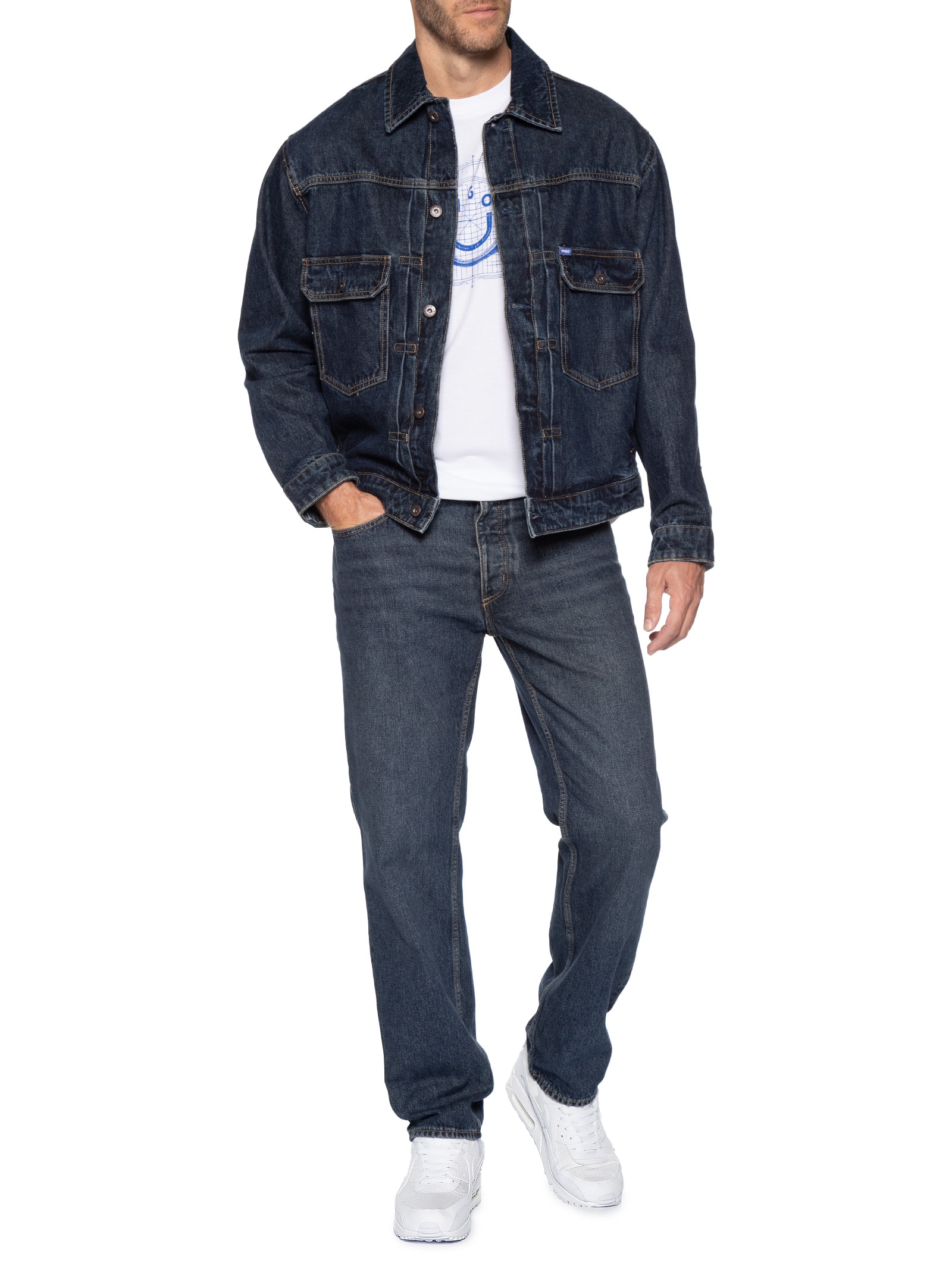 Jaqueta Masculina Jeans Reta Nial Azul Hugo