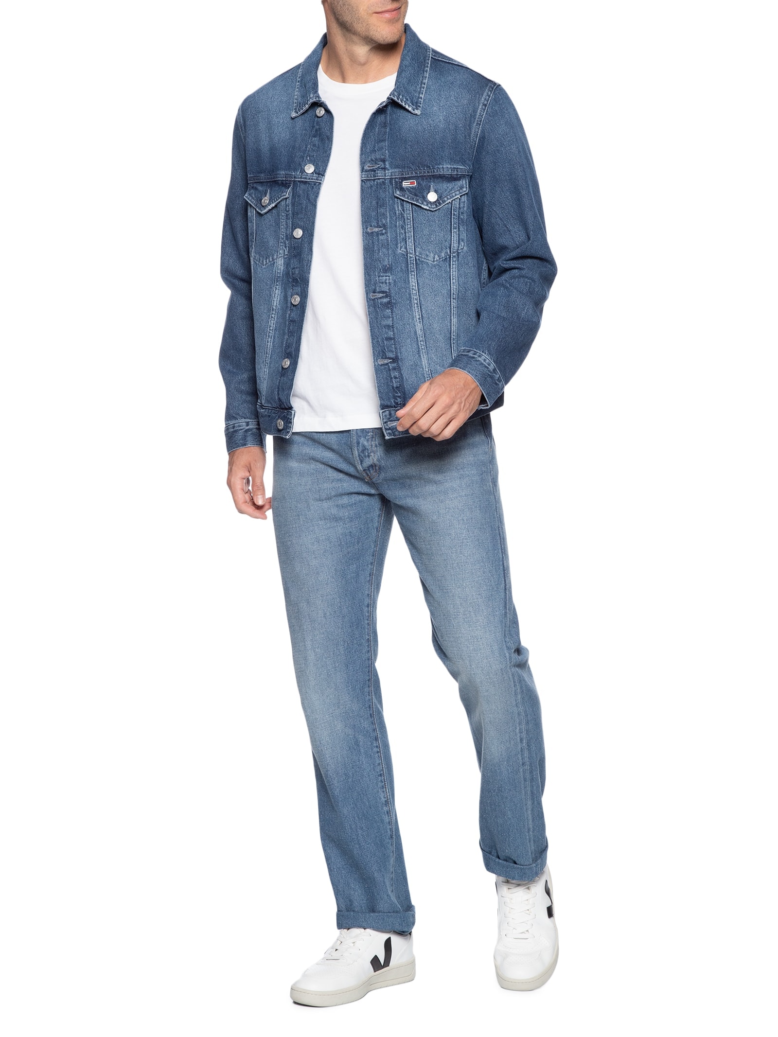 Jaqueta Masculina Jeans Ryan Trucker Fit Azul Tommy Jeans