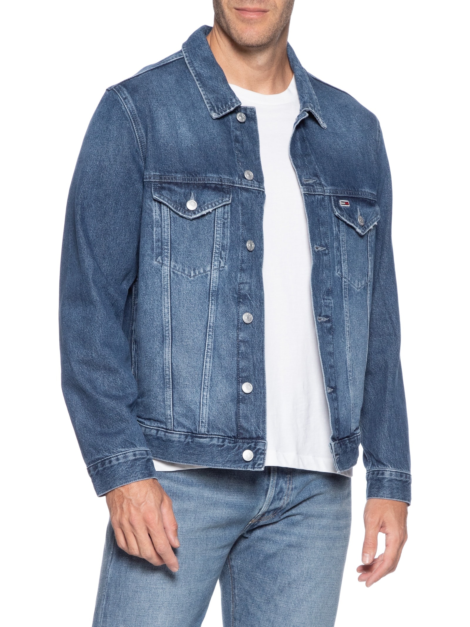 Jaqueta Masculina Jeans Ryan Trucker Fit Azul Tommy Jeans