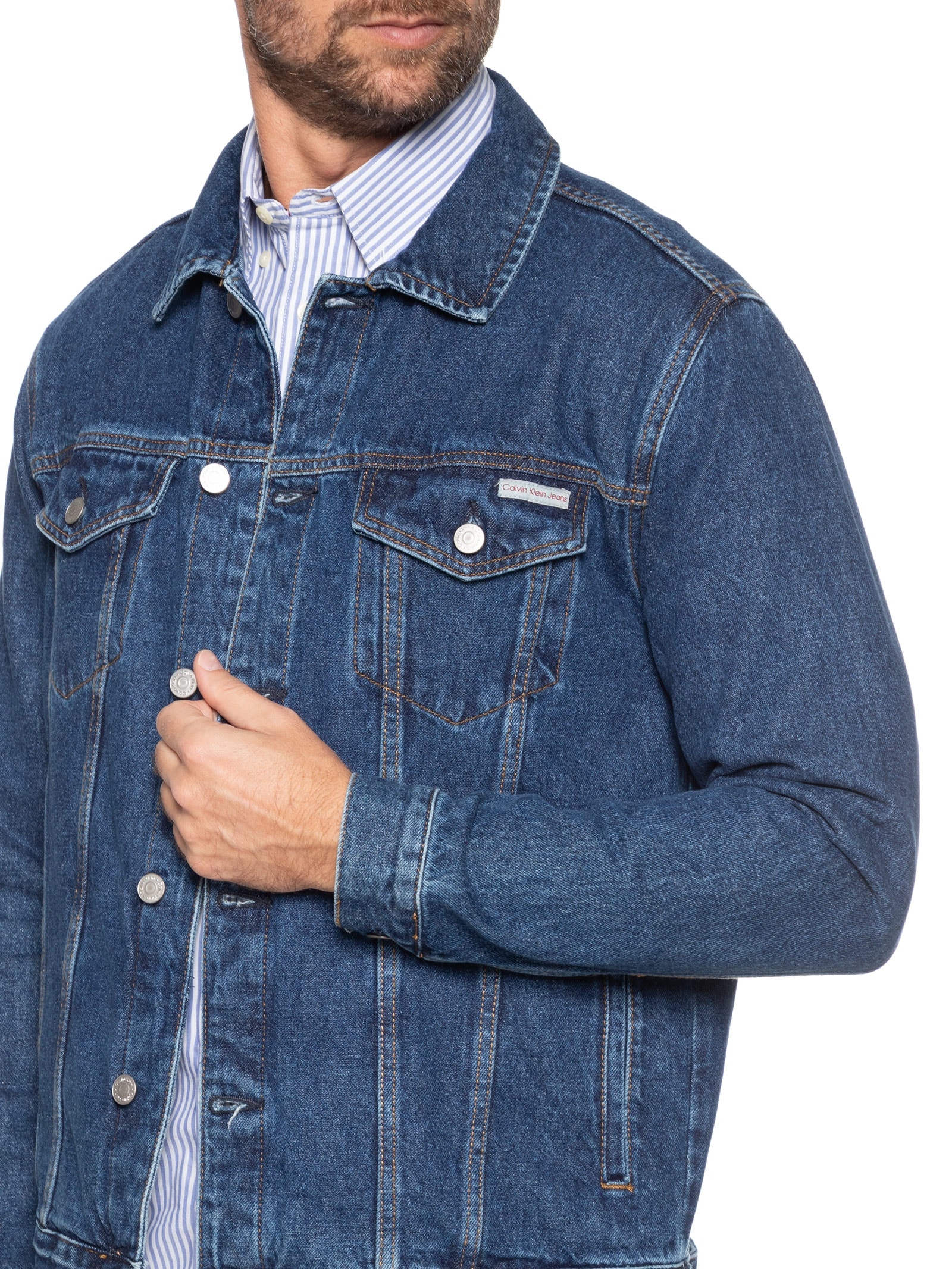 Jaqueta Masculina Jeans Trucker Azul Calvin Klein Jeans