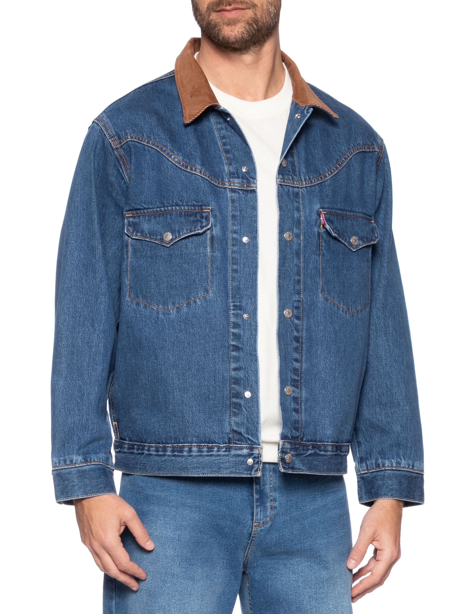 Levi's - Jaqueta Masculina Jeans Western Shorthorn Trucker - Azul