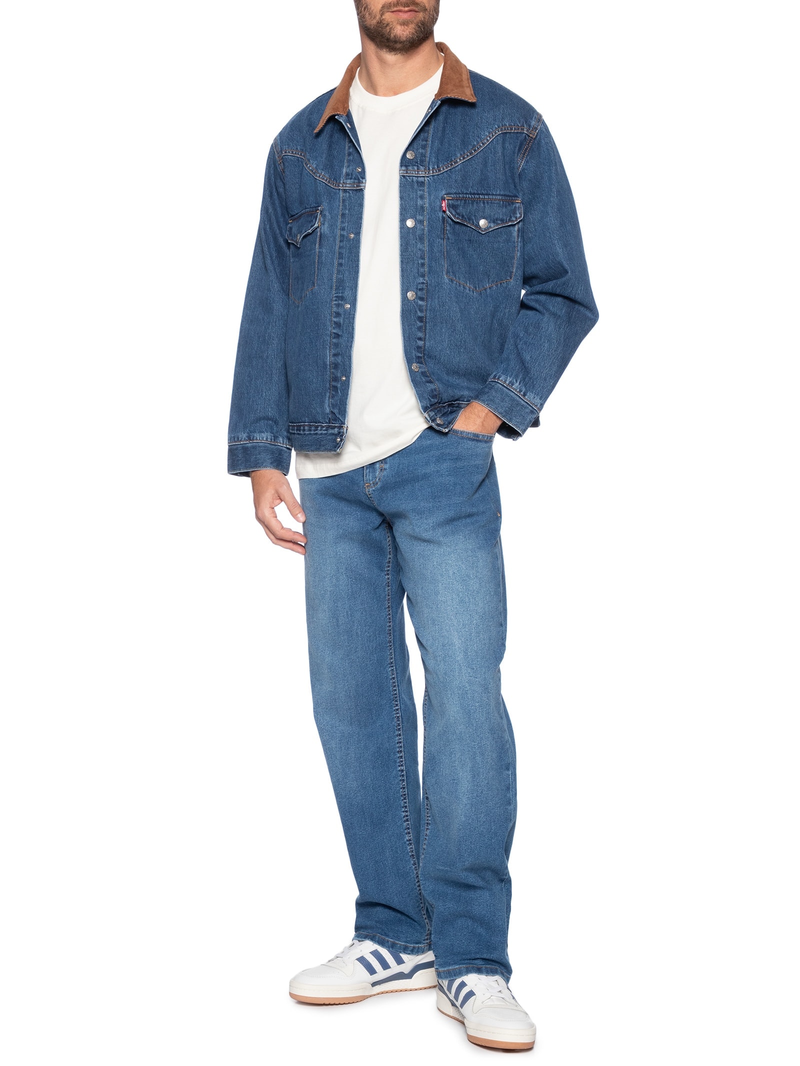 Levi's - Jaqueta Masculina Jeans Western Shorthorn Trucker - Azul