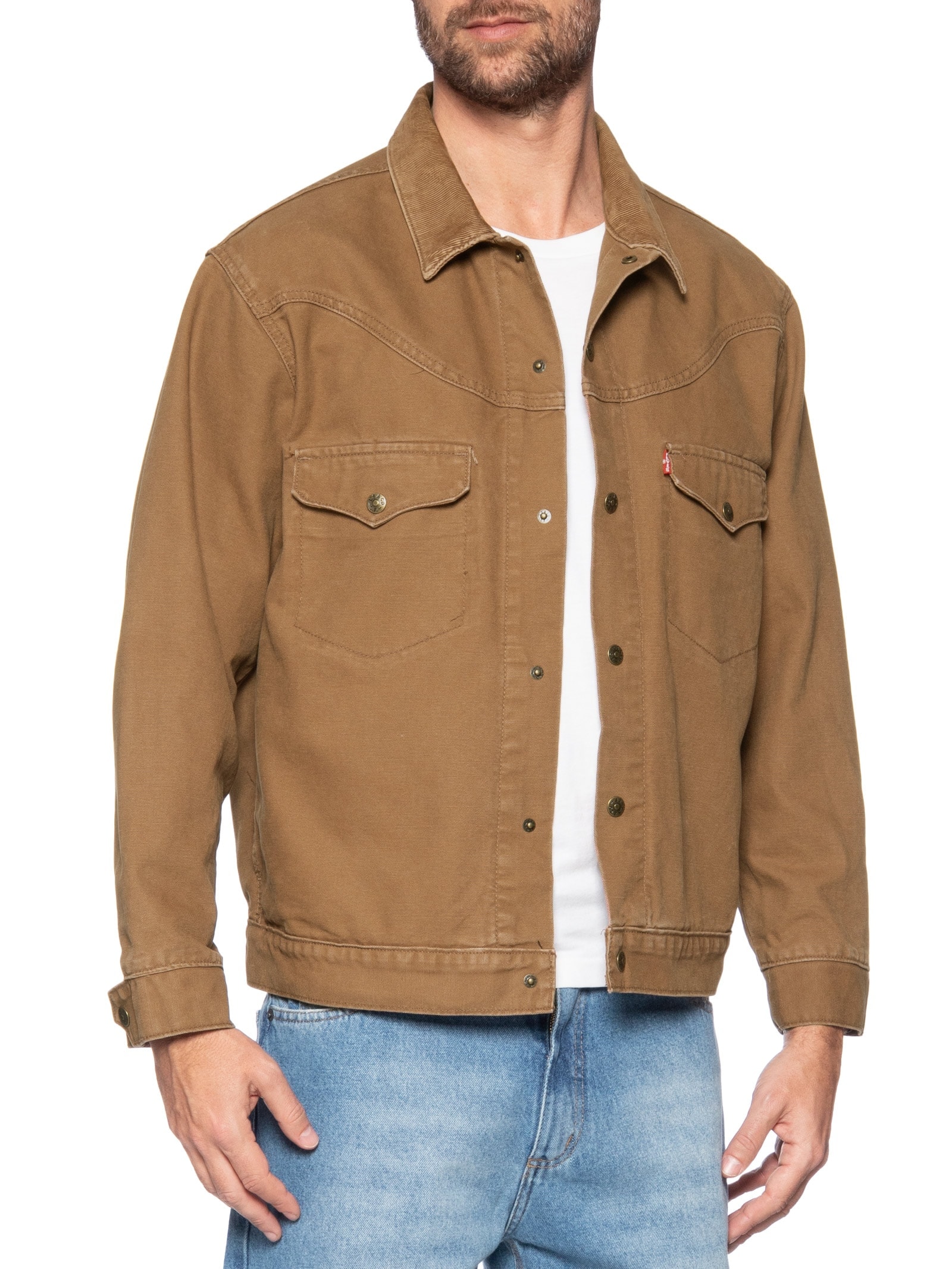Levi's - Jaqueta Masculina Jeans Western Shorthorn Trucker - Marrom