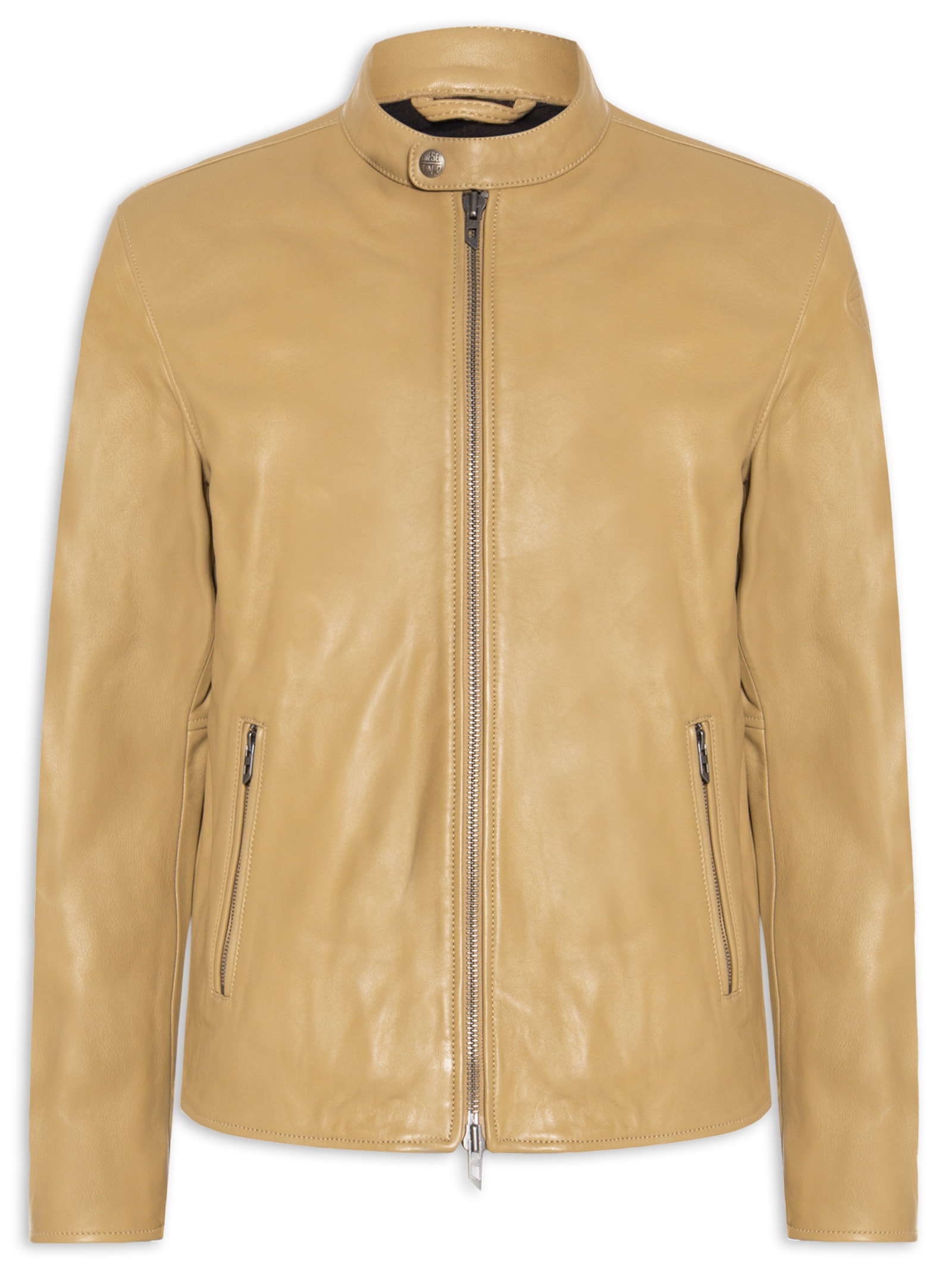 Jaqueta Masculina L-Carver Giacca Em Couro Bege Diesel