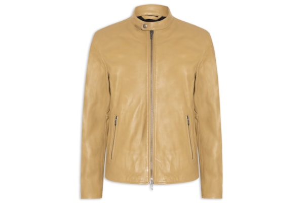 Jaqueta Masculina L-Carver Giacca Em Couro - Bege