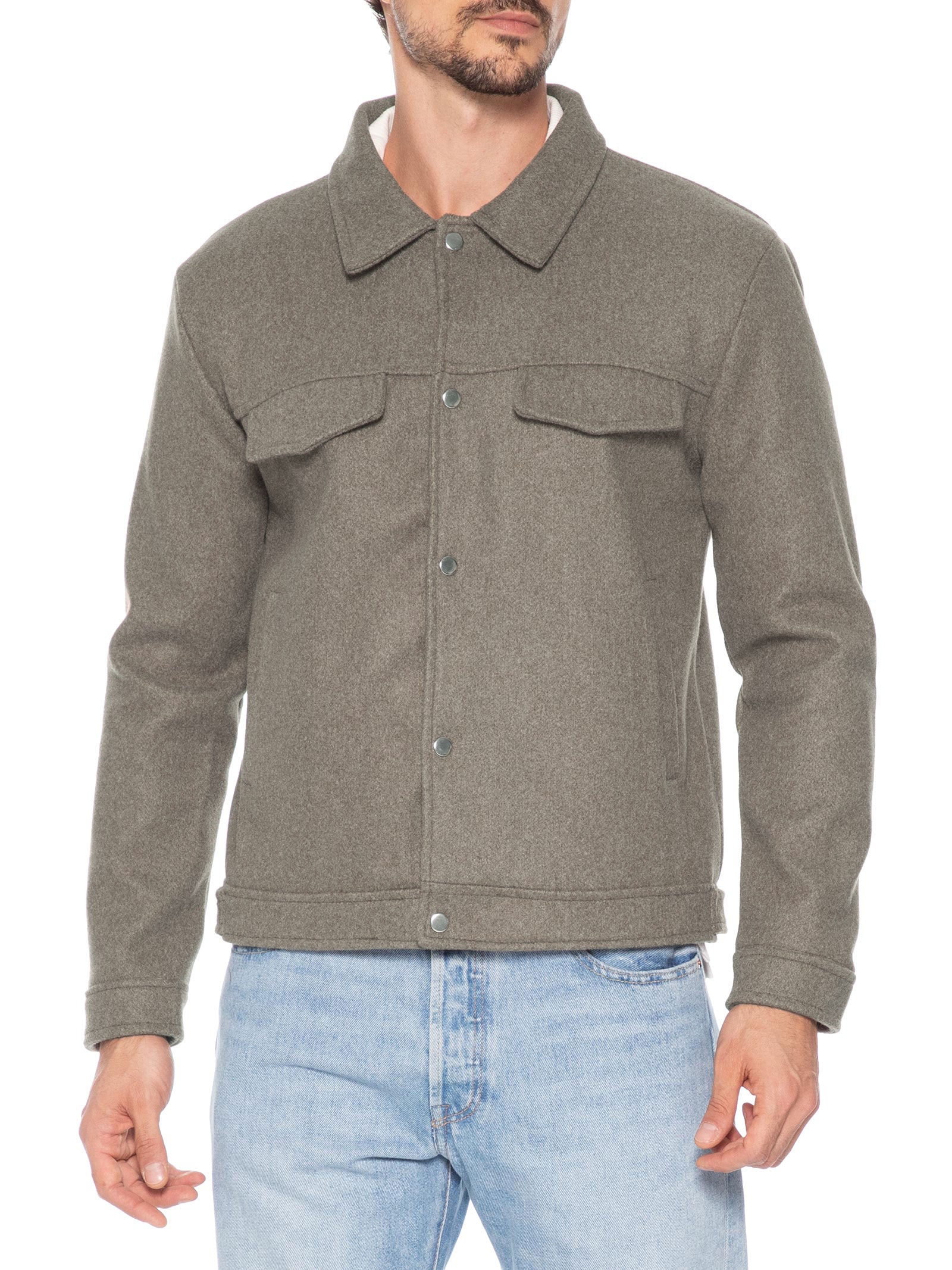 Jaqueta Masculina Lã Batida Marrom Basiq Men