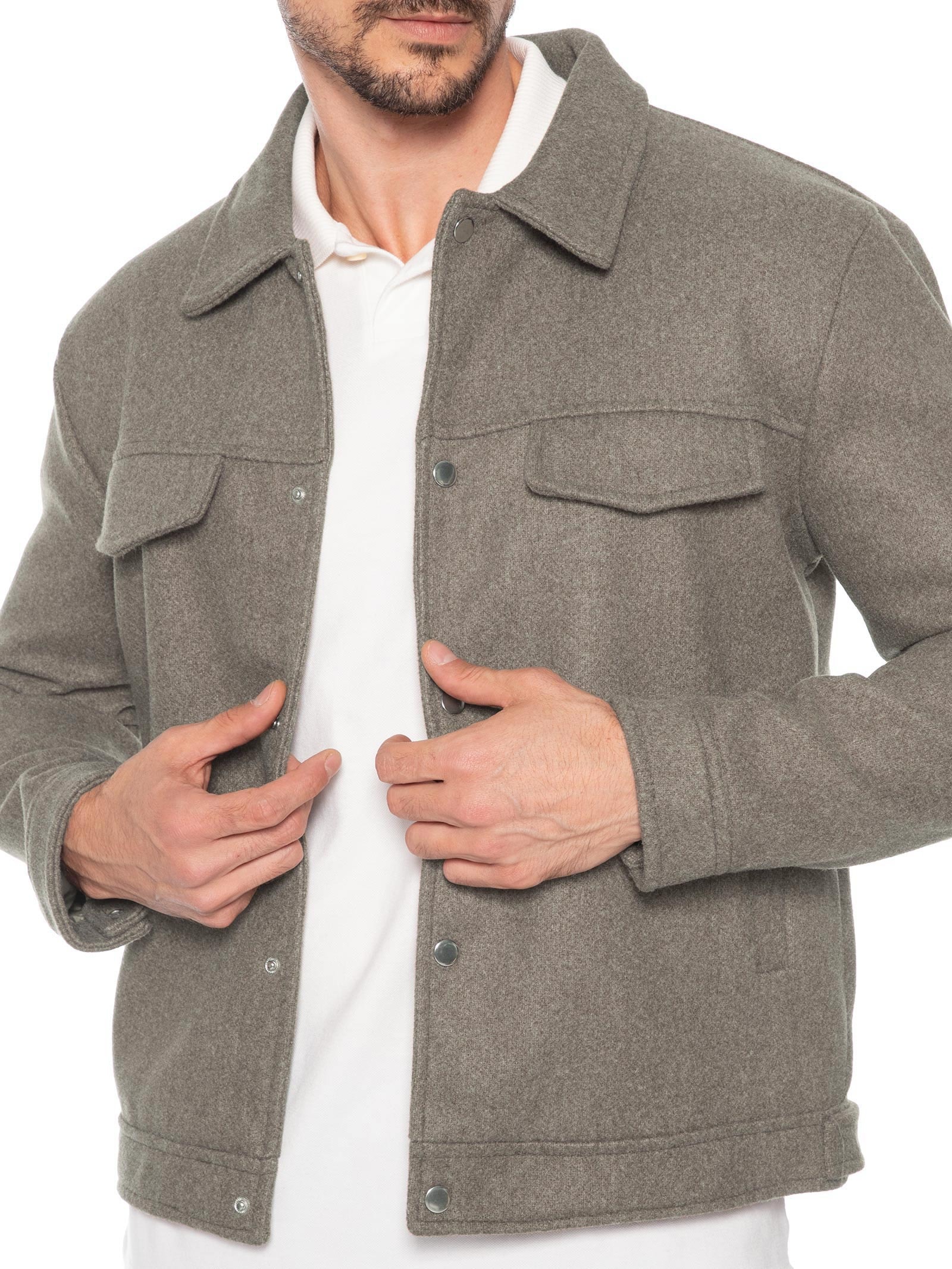 Jaqueta Masculina Lã Batida Marrom Basiq Men