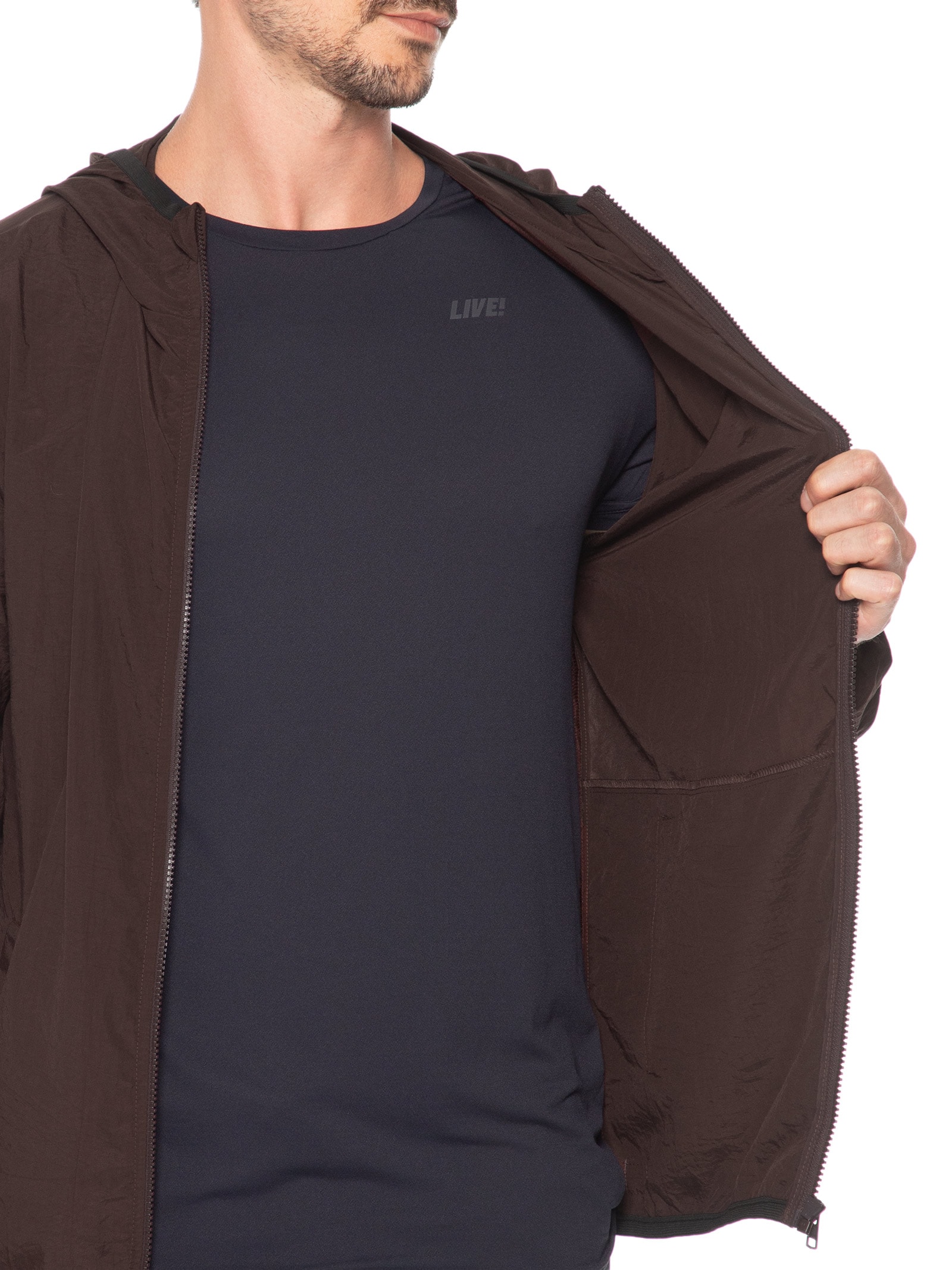 Jaqueta Masculina Lisa Essentials Marrom Body For Sure