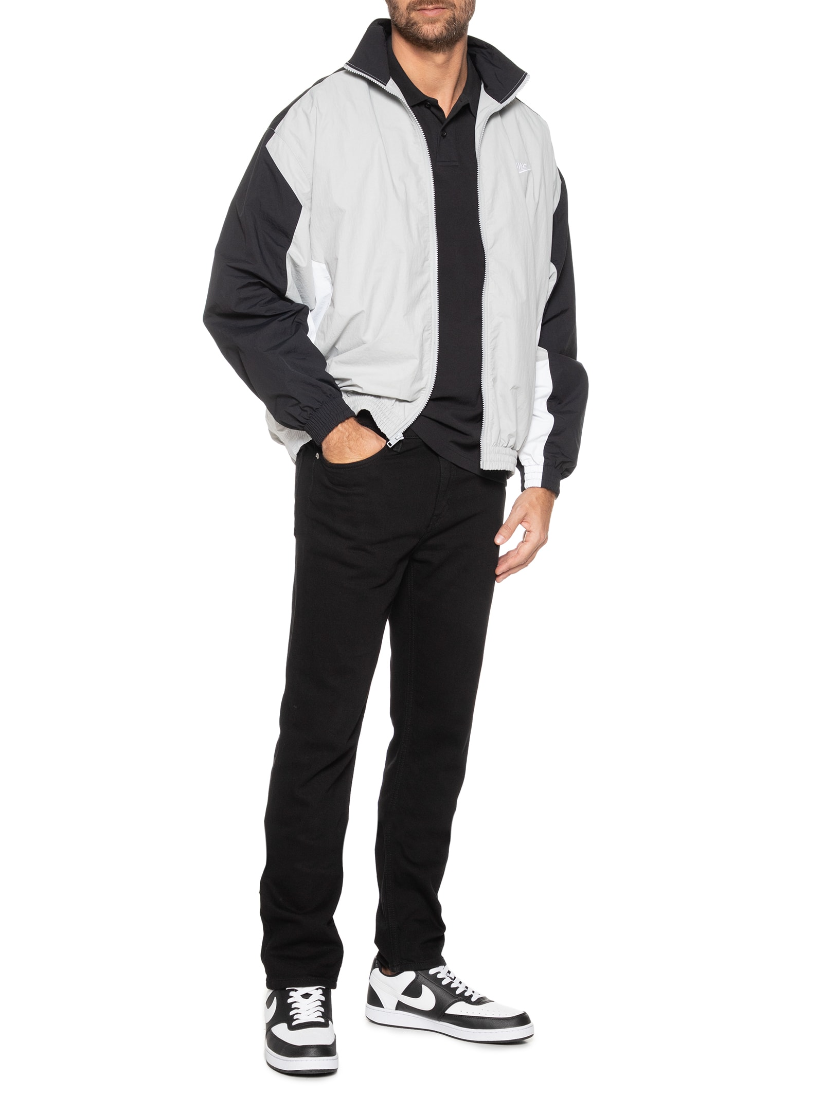 Nike - Jaqueta Masculina M Club WVN TRK JKT OS - Cinza