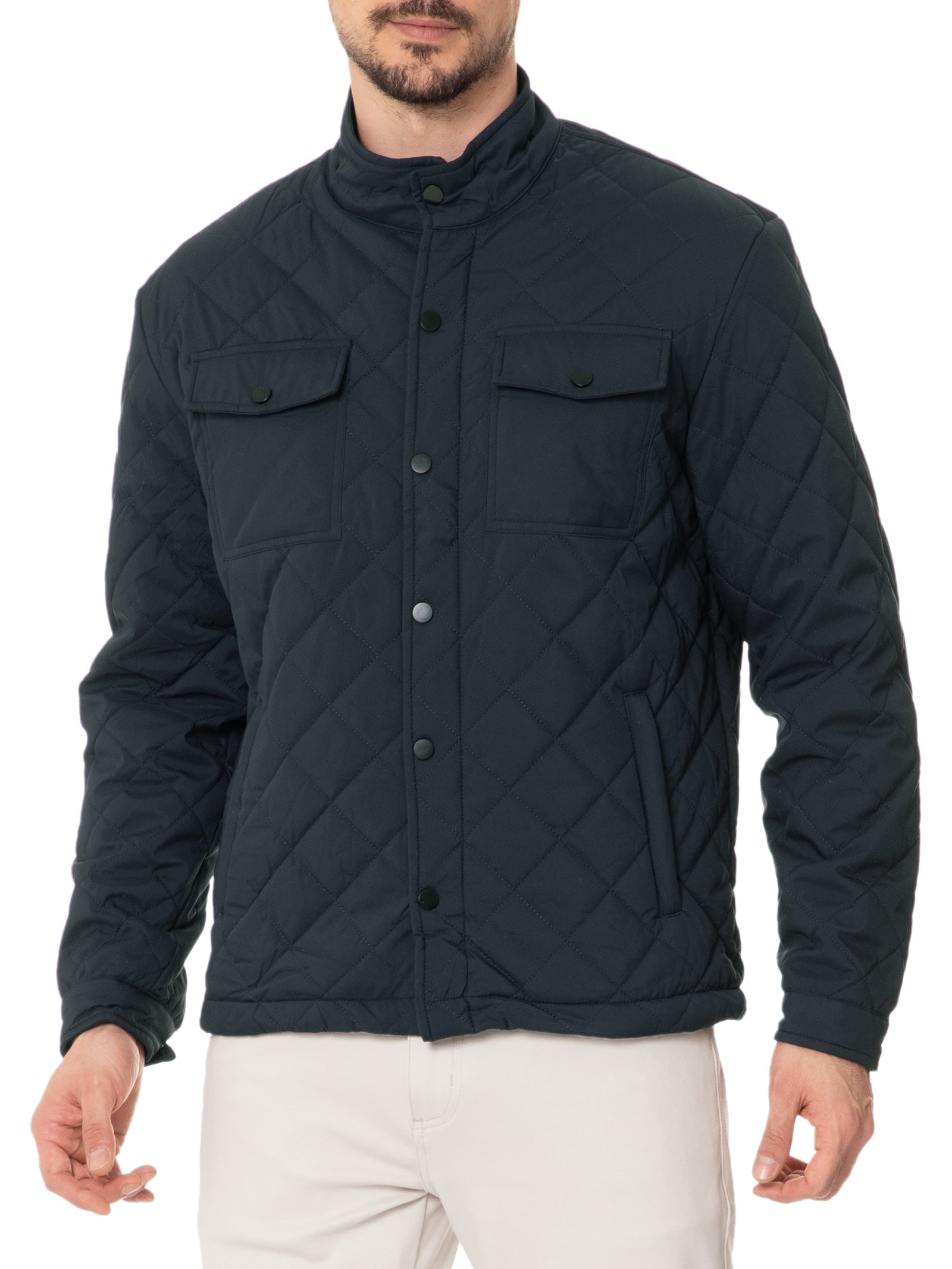 Jaqueta Masculina Matelassê Casual Azul Basiq Men