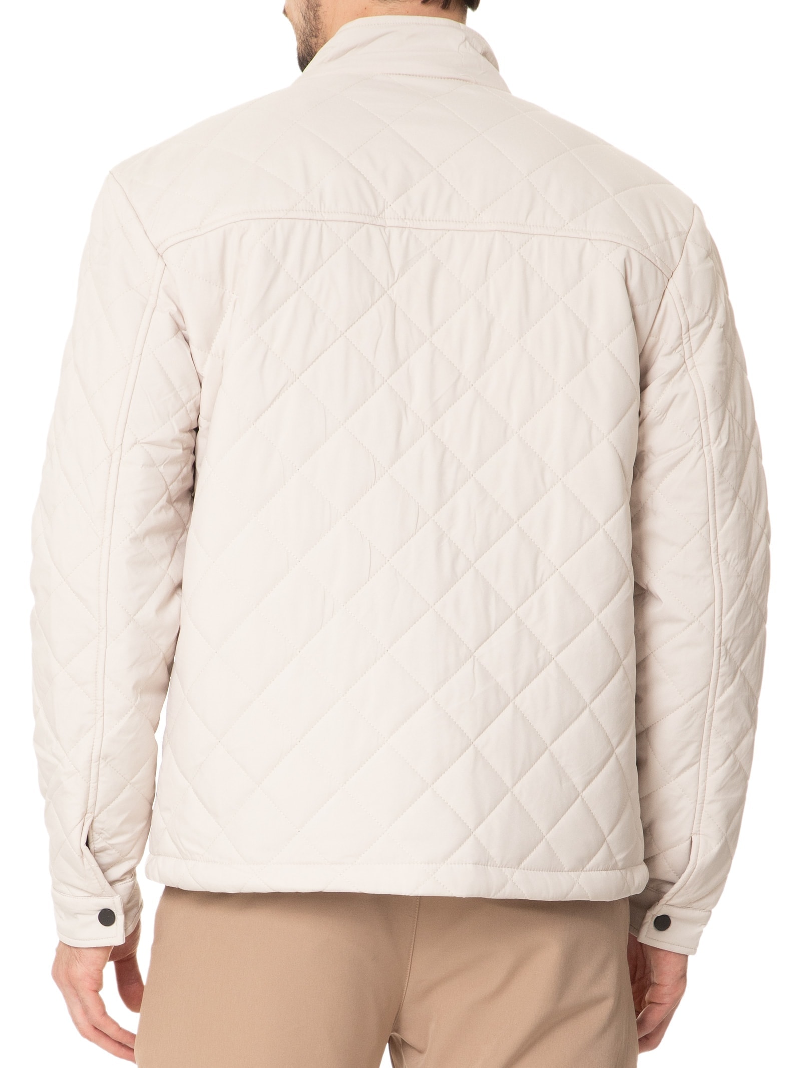 Jaqueta Masculina Matelassê Casual Off White Basiq Men