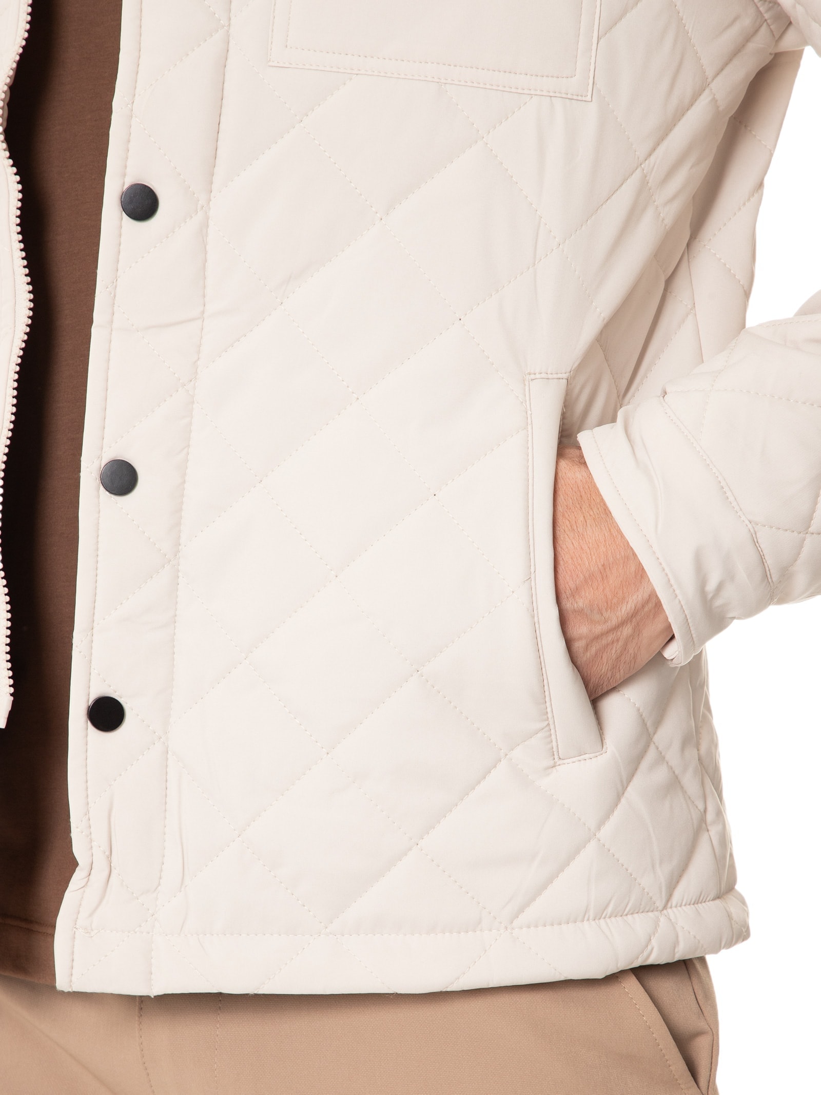 Jaqueta Masculina Matelassê Casual Off White Basiq Men