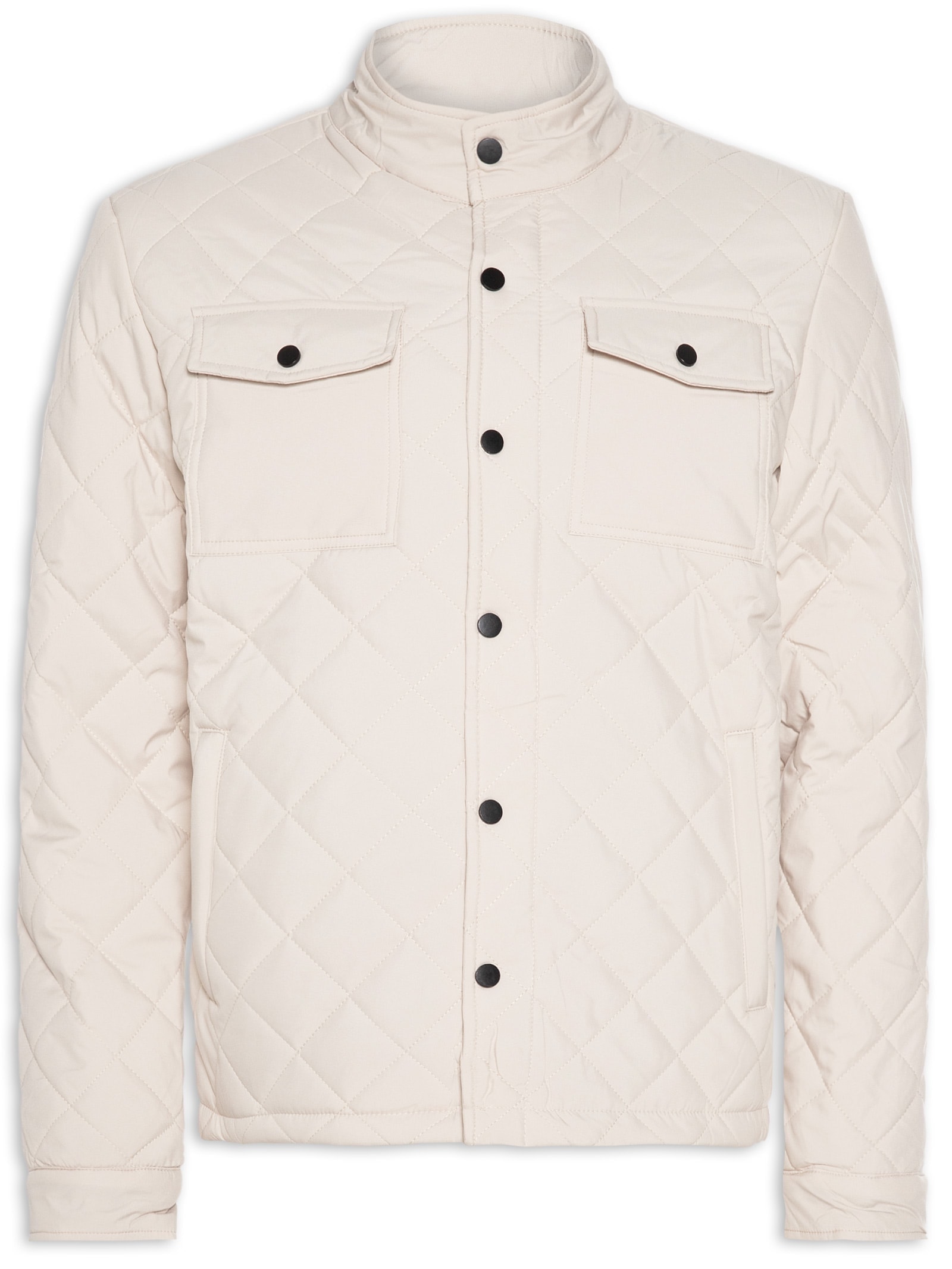 Jaqueta Masculina Matelassê Casual Off White Basiq Men