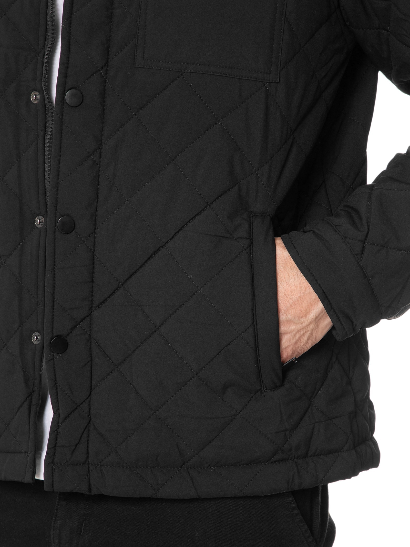 Jaqueta Masculina Matelassê Casual Preto  Basiq Men