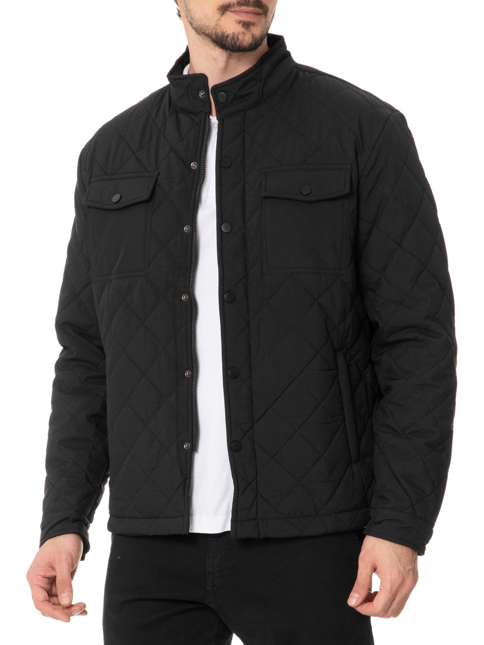 Jaqueta Masculina Matelassê Casual Preto  Basiq Men
