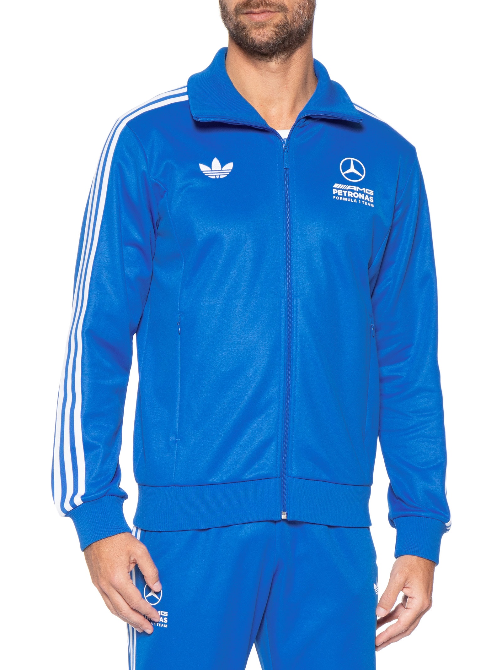 Jaqueta Masculina Mercedes AMG Petronas Azul Adidas + Mercedes