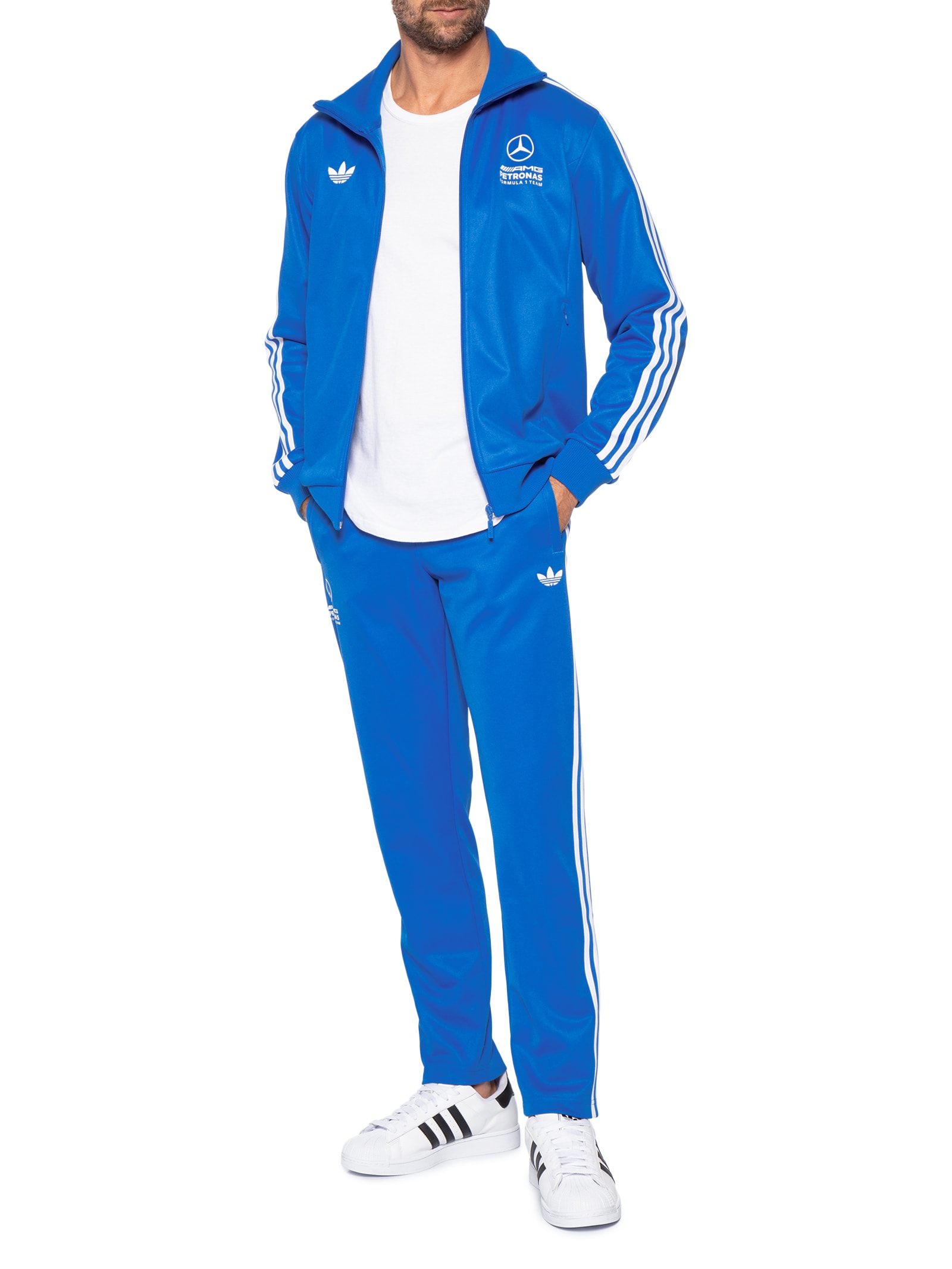 Jaqueta Masculina Mercedes AMG Petronas Azul Adidas + Mercedes