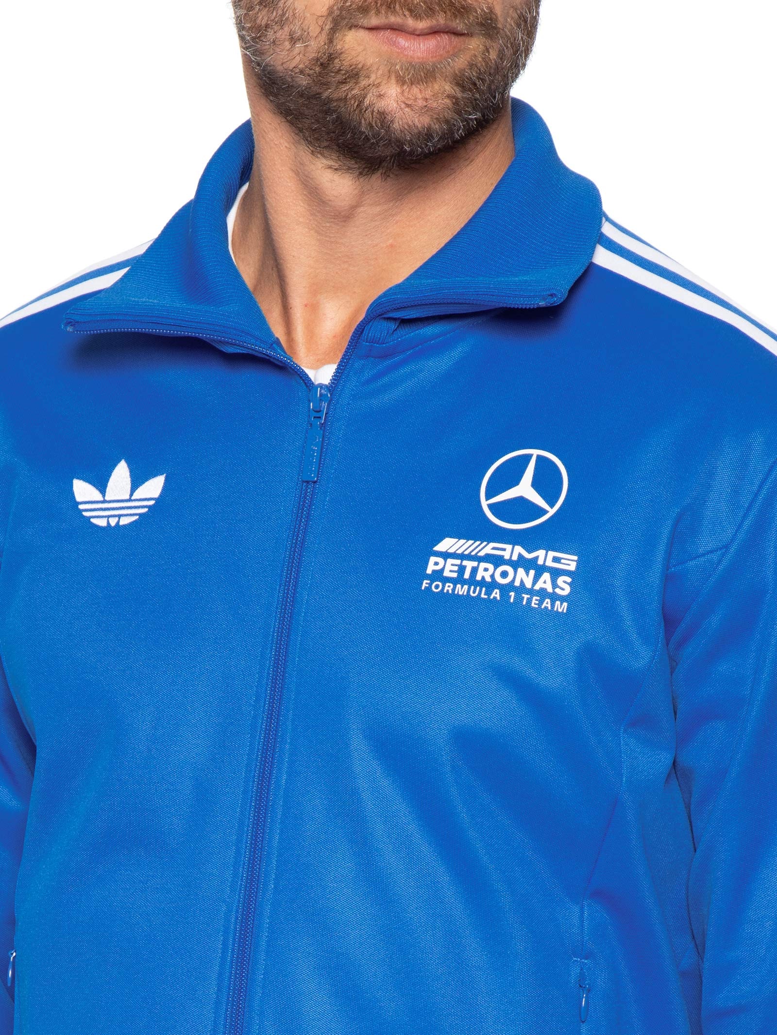 Jaqueta Masculina Mercedes AMG Petronas Azul Adidas + Mercedes