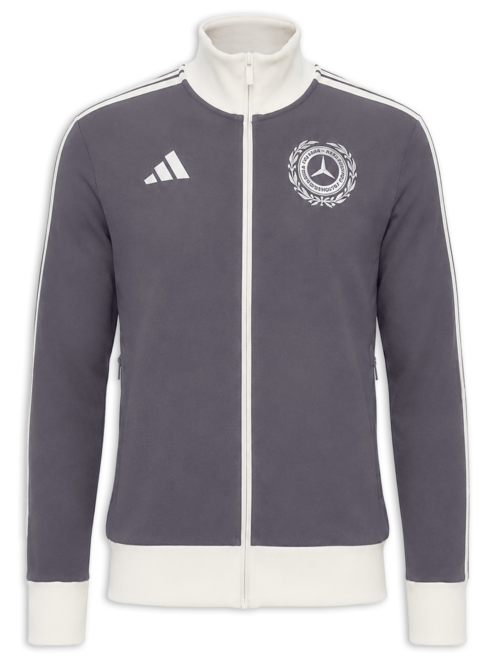 Jaqueta Masculina Mercedes Amg Petronas Cinza Adidas + Mercedes