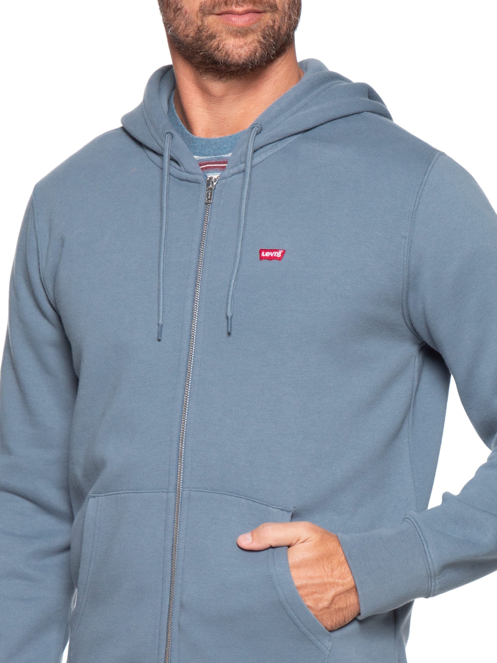 Jaqueta Masculina Moletom Classic Fit com Zíper Azul Levi's