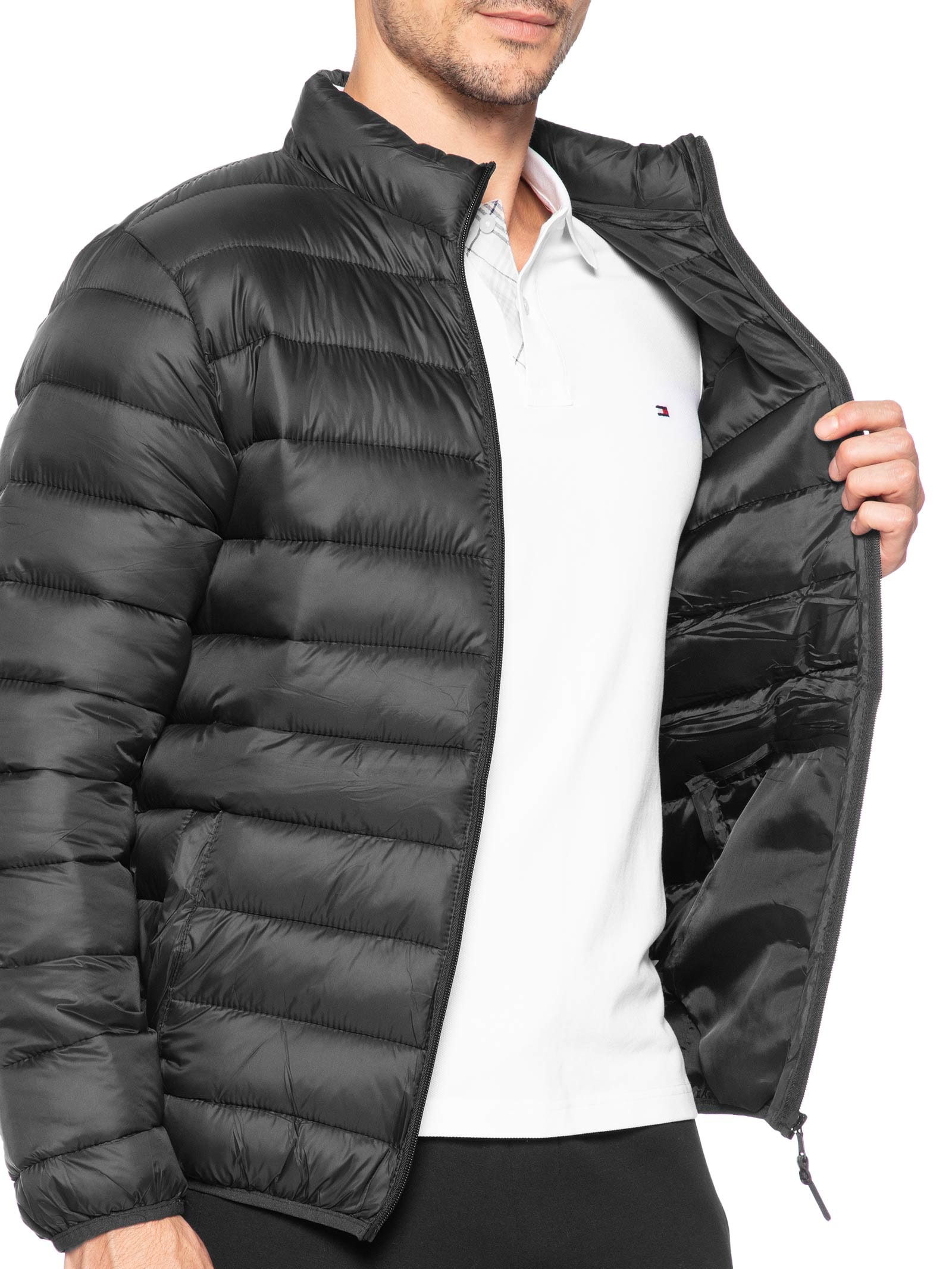 Jaqueta Masculina Nylon Gomos Preto Sergio K