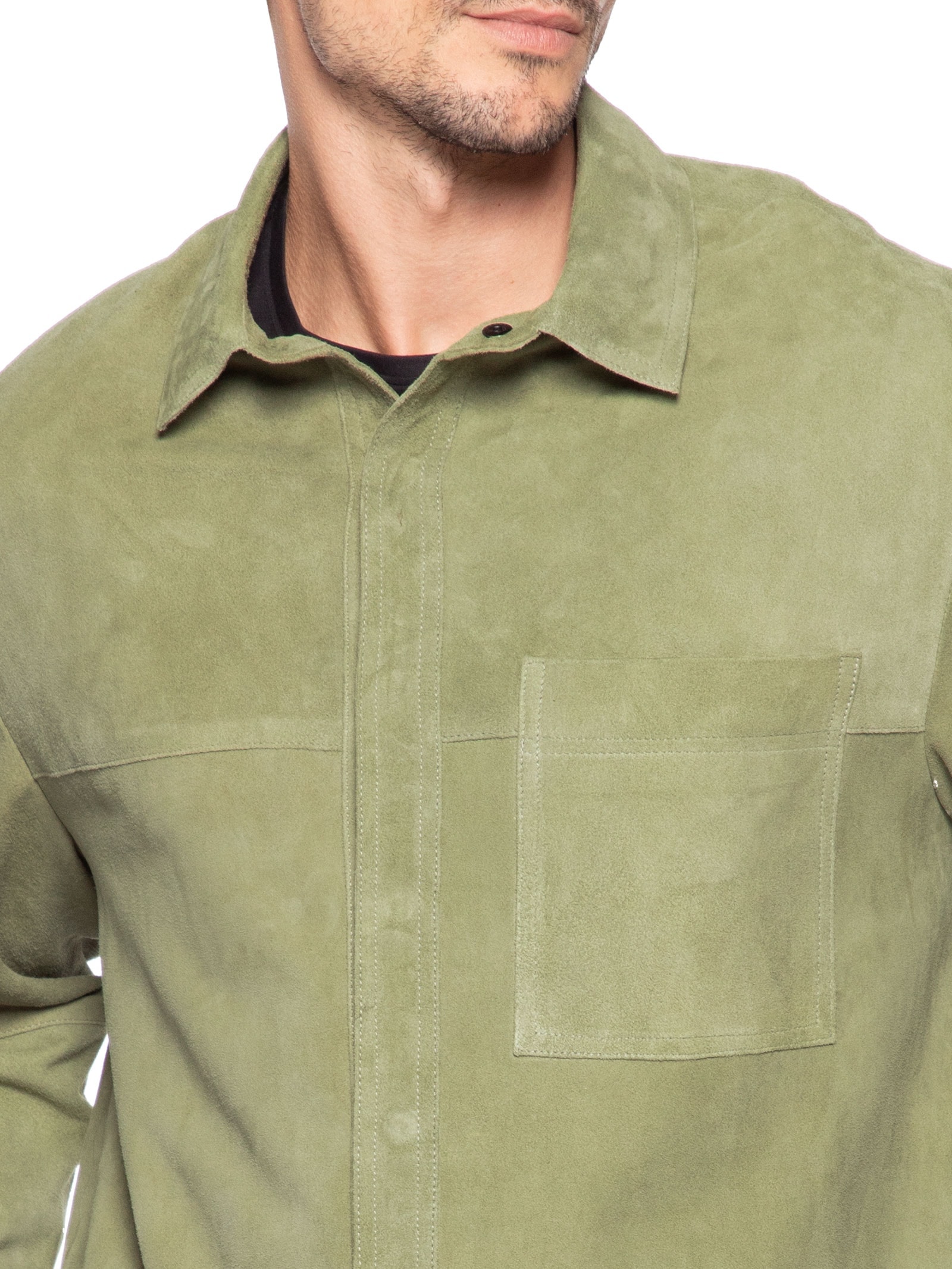 Jaqueta Masculina Over Classic Leather Verde Osklen