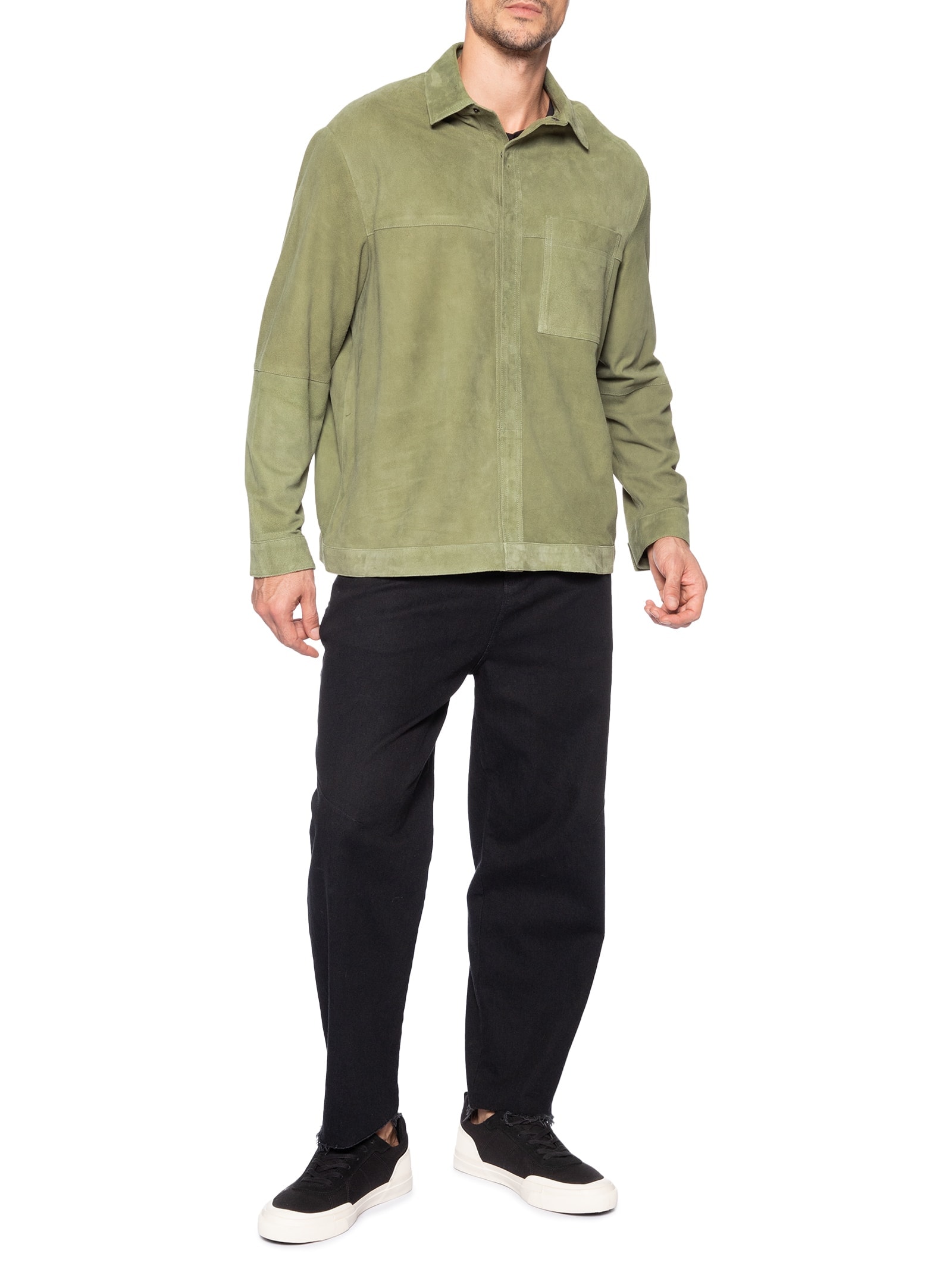 Jaqueta Masculina Over Classic Leather Verde Osklen
