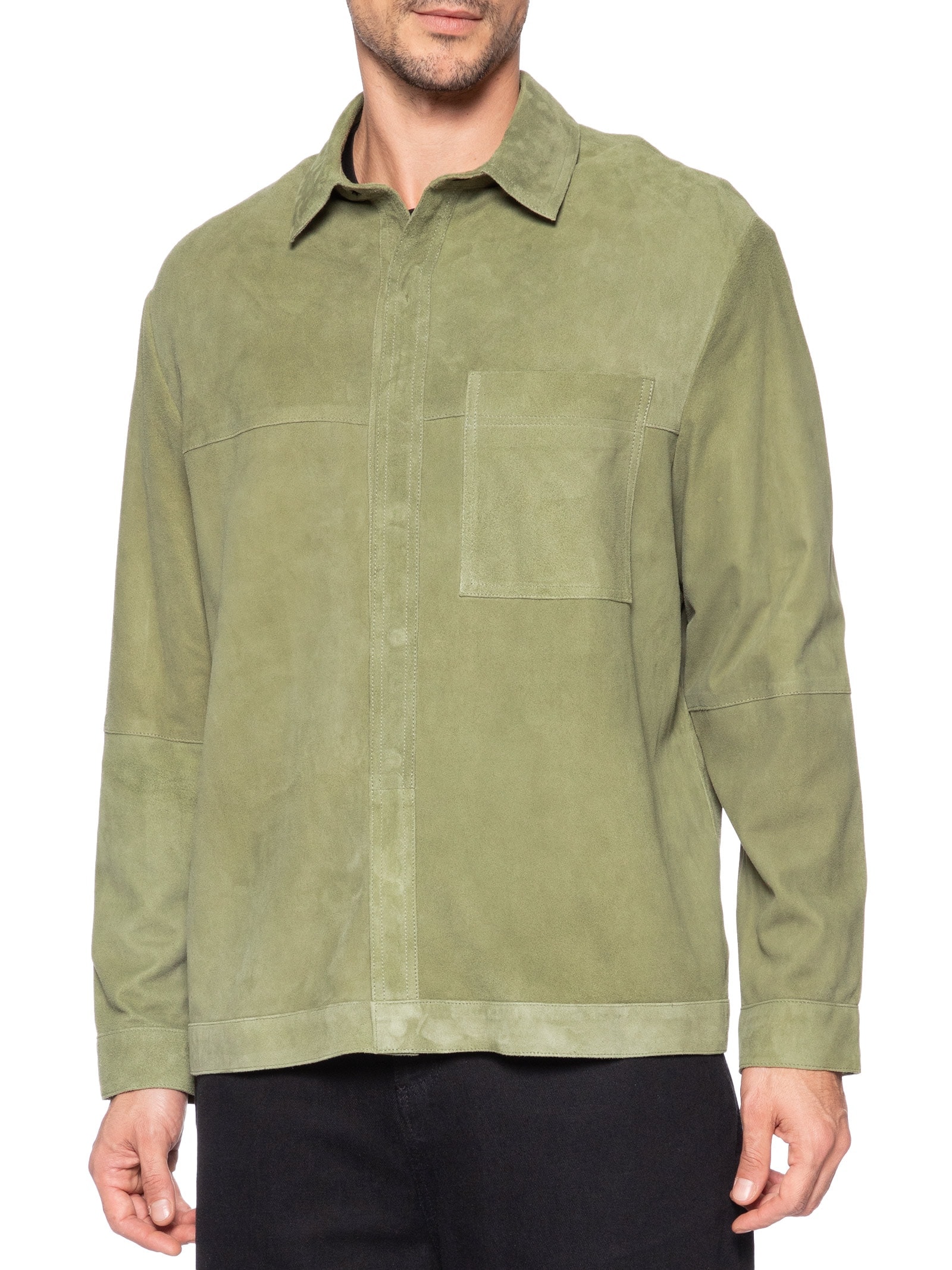 Jaqueta Masculina Over Classic Leather Verde Osklen