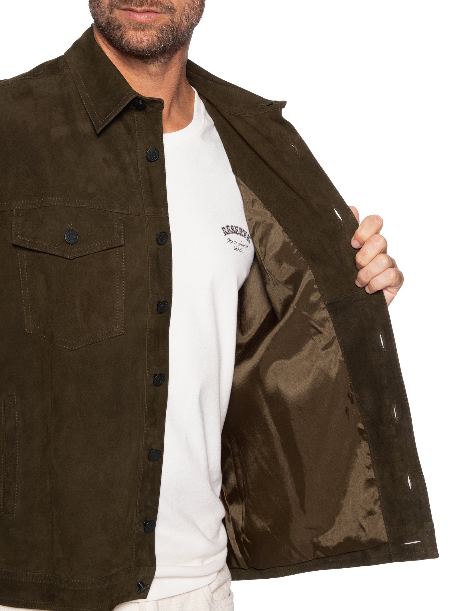 Jaqueta Masculina Over Leather – Marrom Osklen