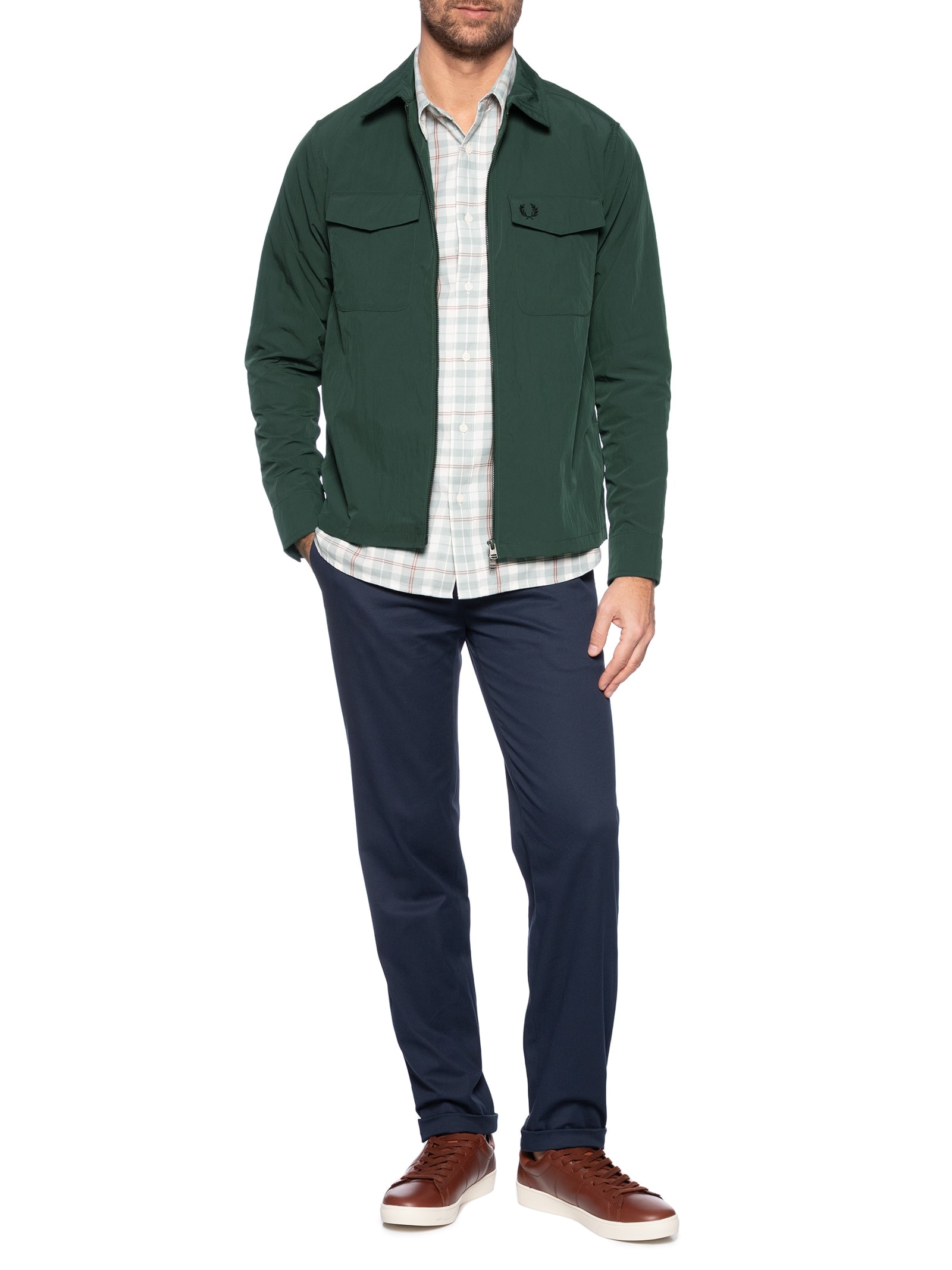 Fred Perry - Overshirt Masculina Corta Vento Classic Fit com Zíper