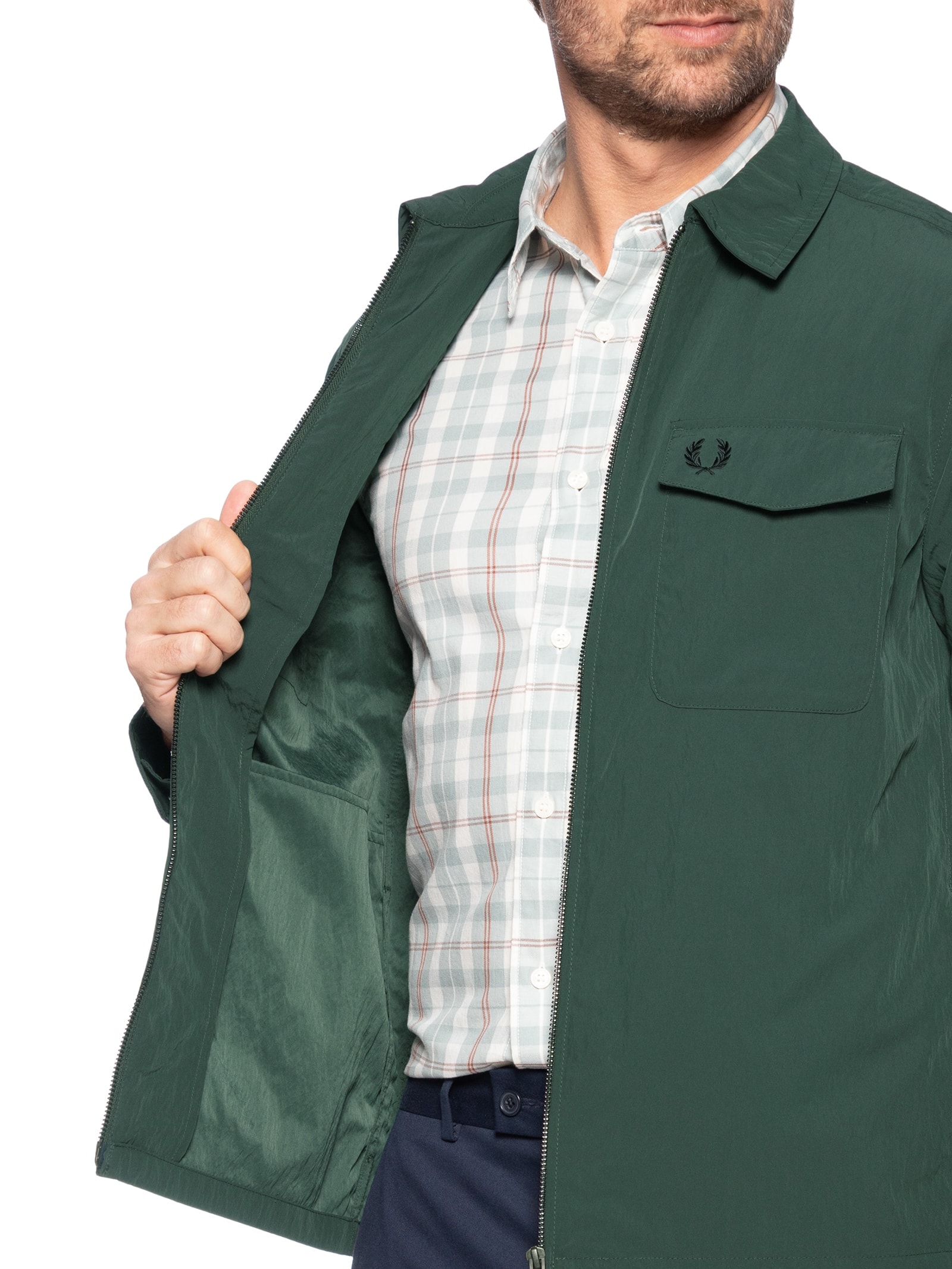 Fred Perry - Overshirt Masculina Corta Vento Classic Fit com Zíper