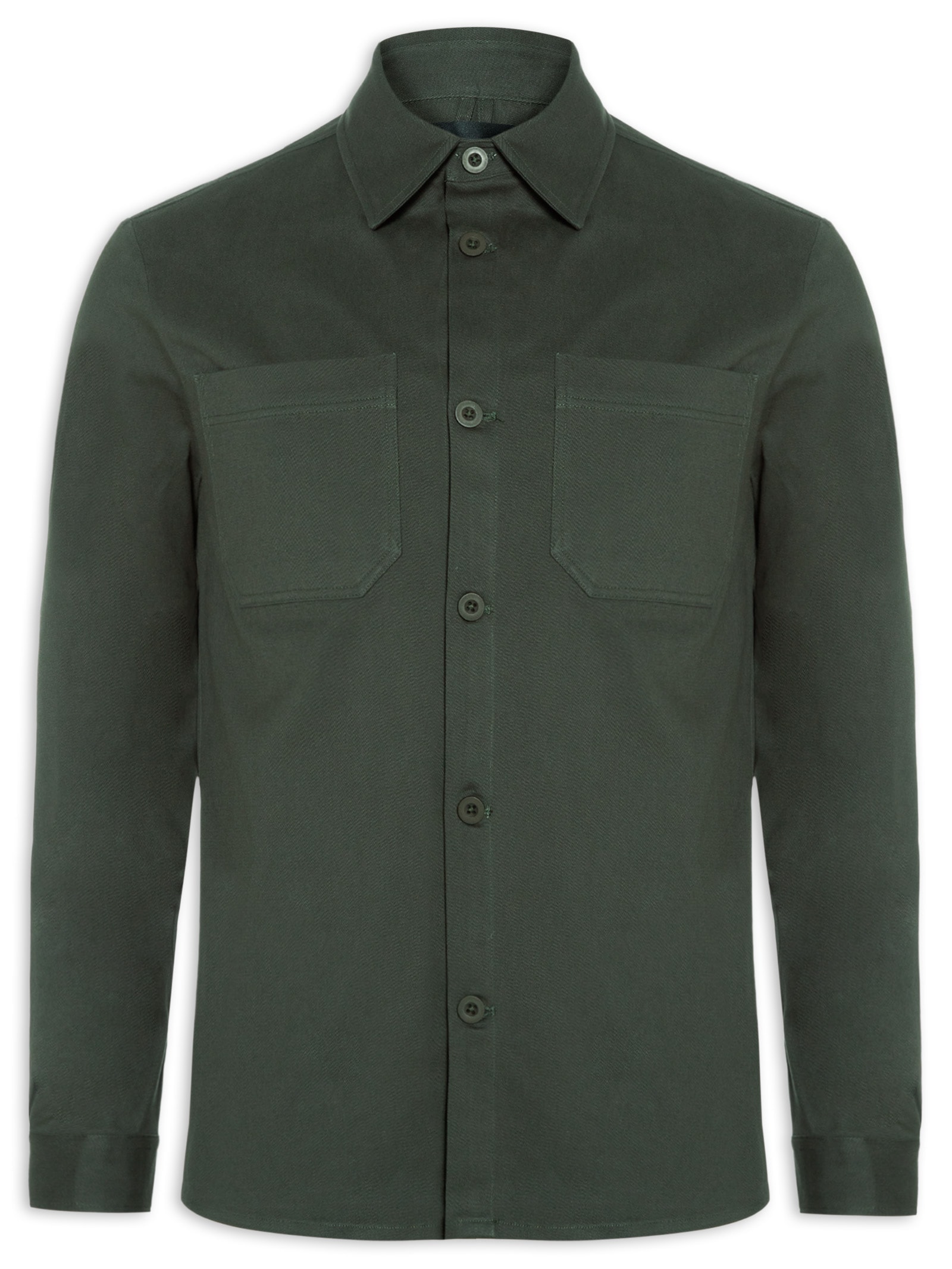 Jaqueta Masculina Overshirt De Sarja Colors Verde Foxton