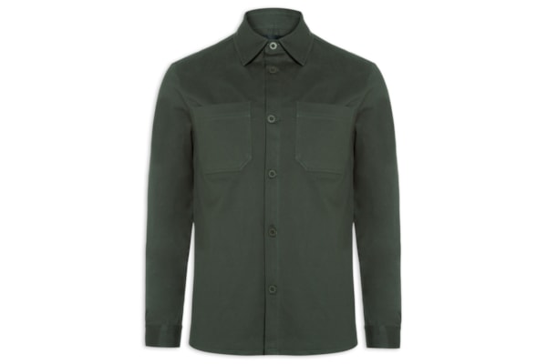Jaqueta Masculina Overshirt De Sarja Colors - Verde