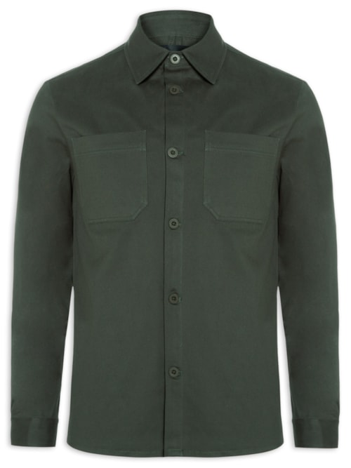 Jaqueta Masculina Overshirt De Sarja Colors – Verde
