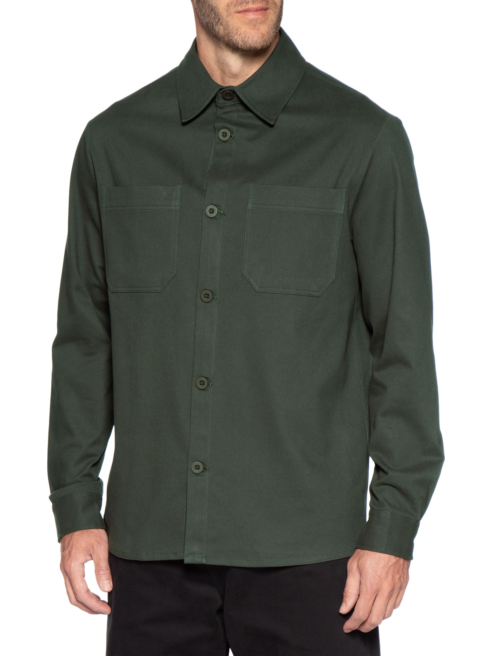 Jaqueta Masculina Overshirt De Sarja Colors Verde Foxton