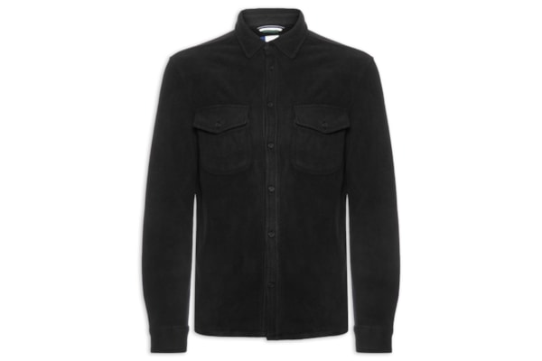 Jaqueta Masculina Overshirt Fleece Damie - Preto