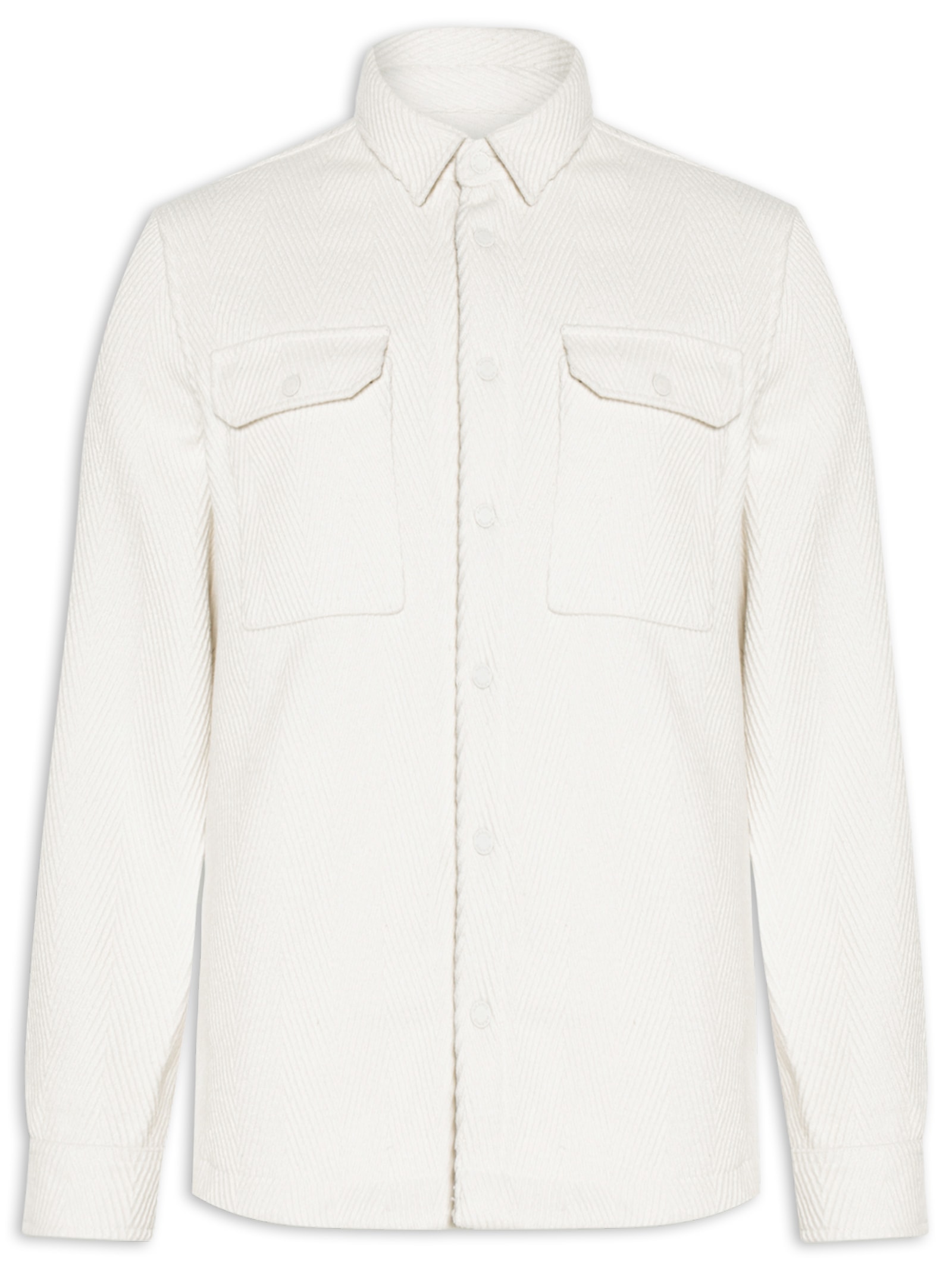 Aramis - Jaqueta Masculina Overshirt La Mista Chevron - Branco