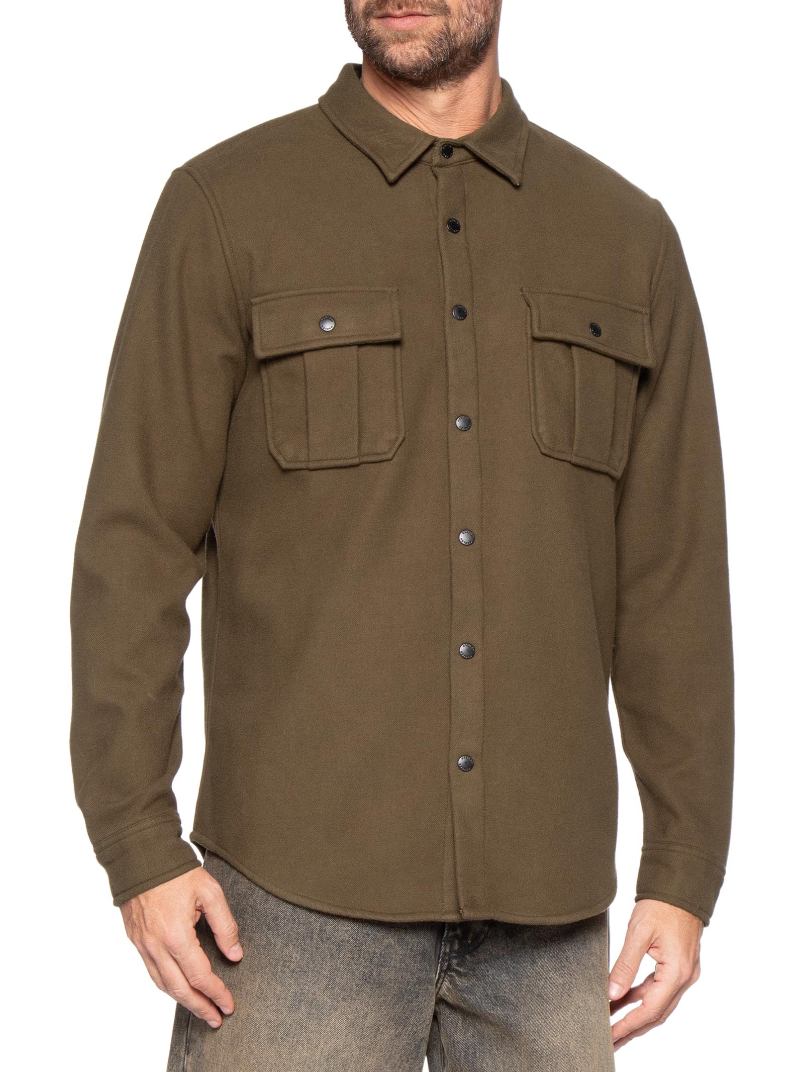 Jaqueta Masculina Overshirt Ulina Mescla Marrom Osklen