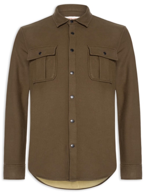 Jaqueta Masculina Overshirt Ulina Mescla - Marrom