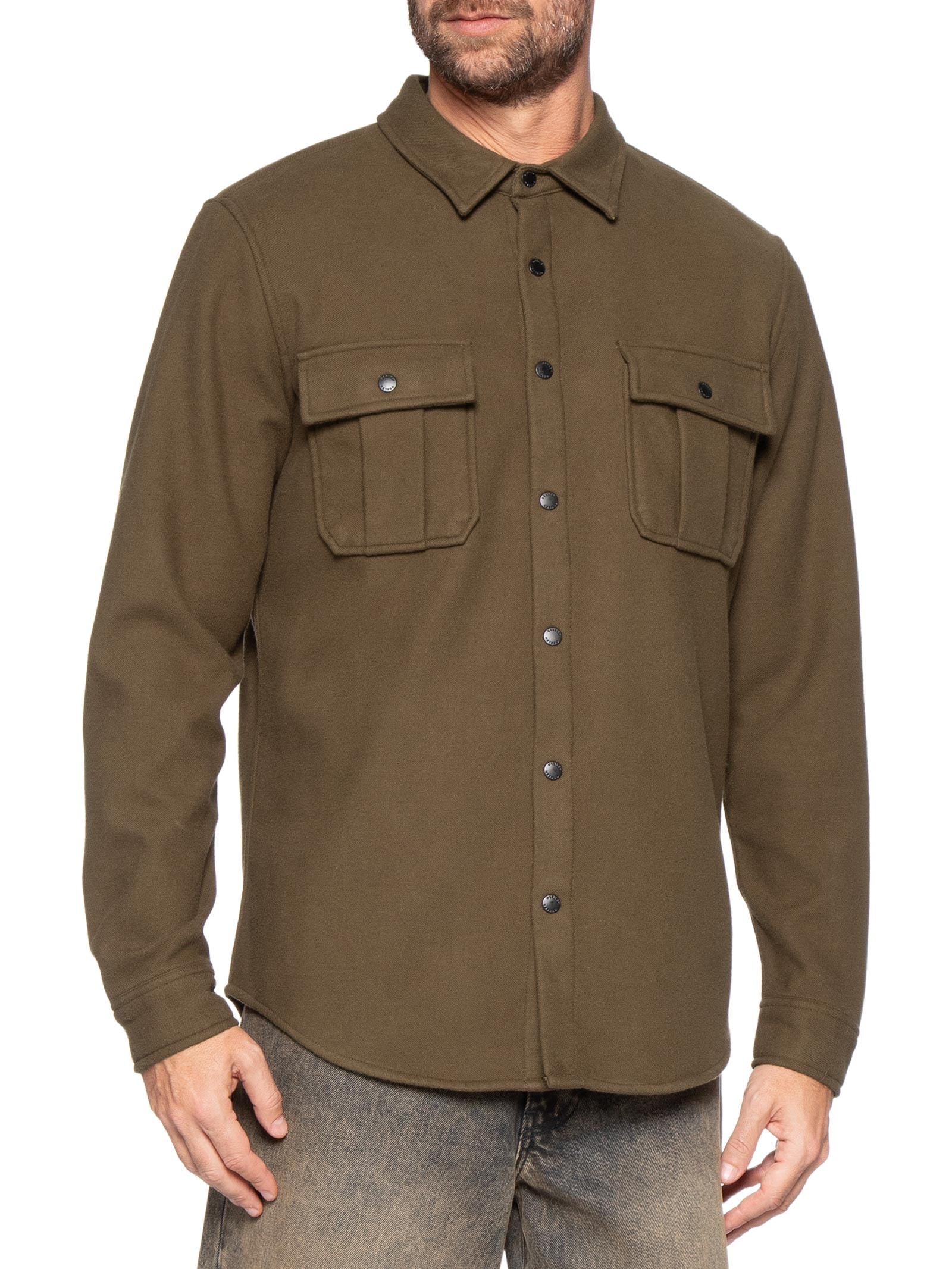 Jaqueta Masculina Overshirt Ulina Mescla Marrom Osklen