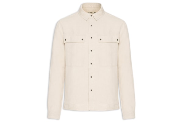Jaqueta Masculina Overshirt Utility Linen - Bege
