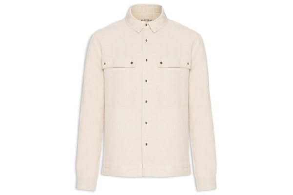 Jaqueta Masculina Overshirt Utility Linen - Bege