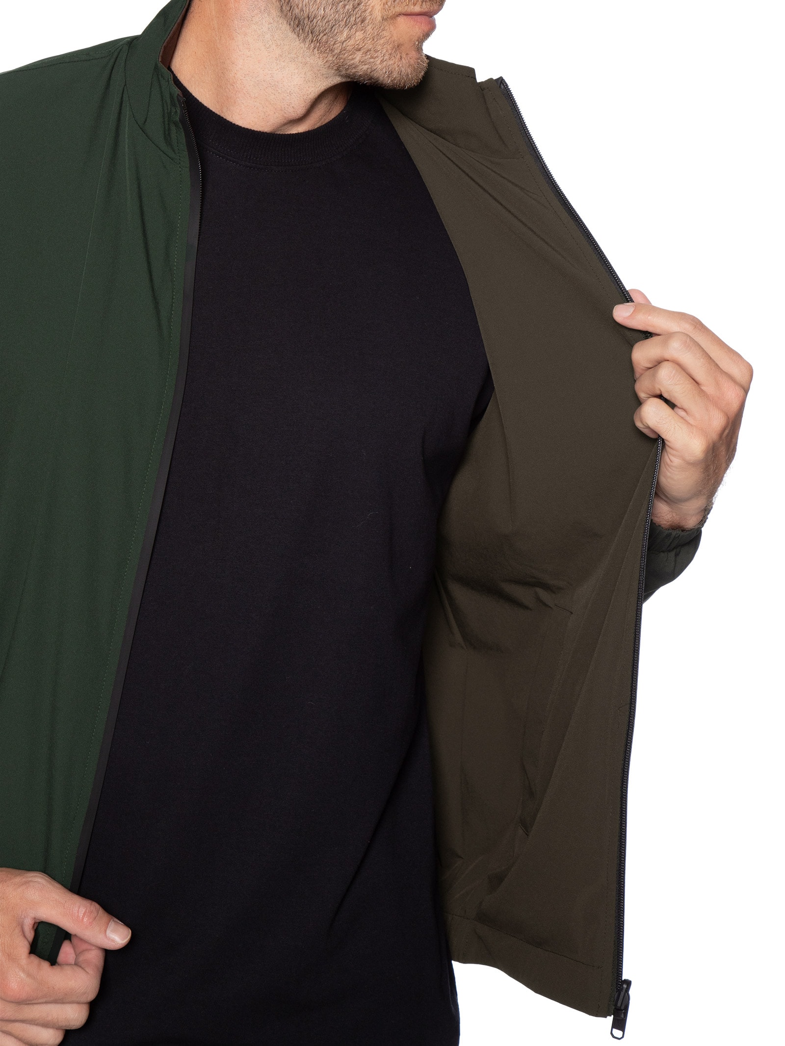 Jaqueta Masculina Overshit Dupla Face Esporte Easy Tech Verde Foxton