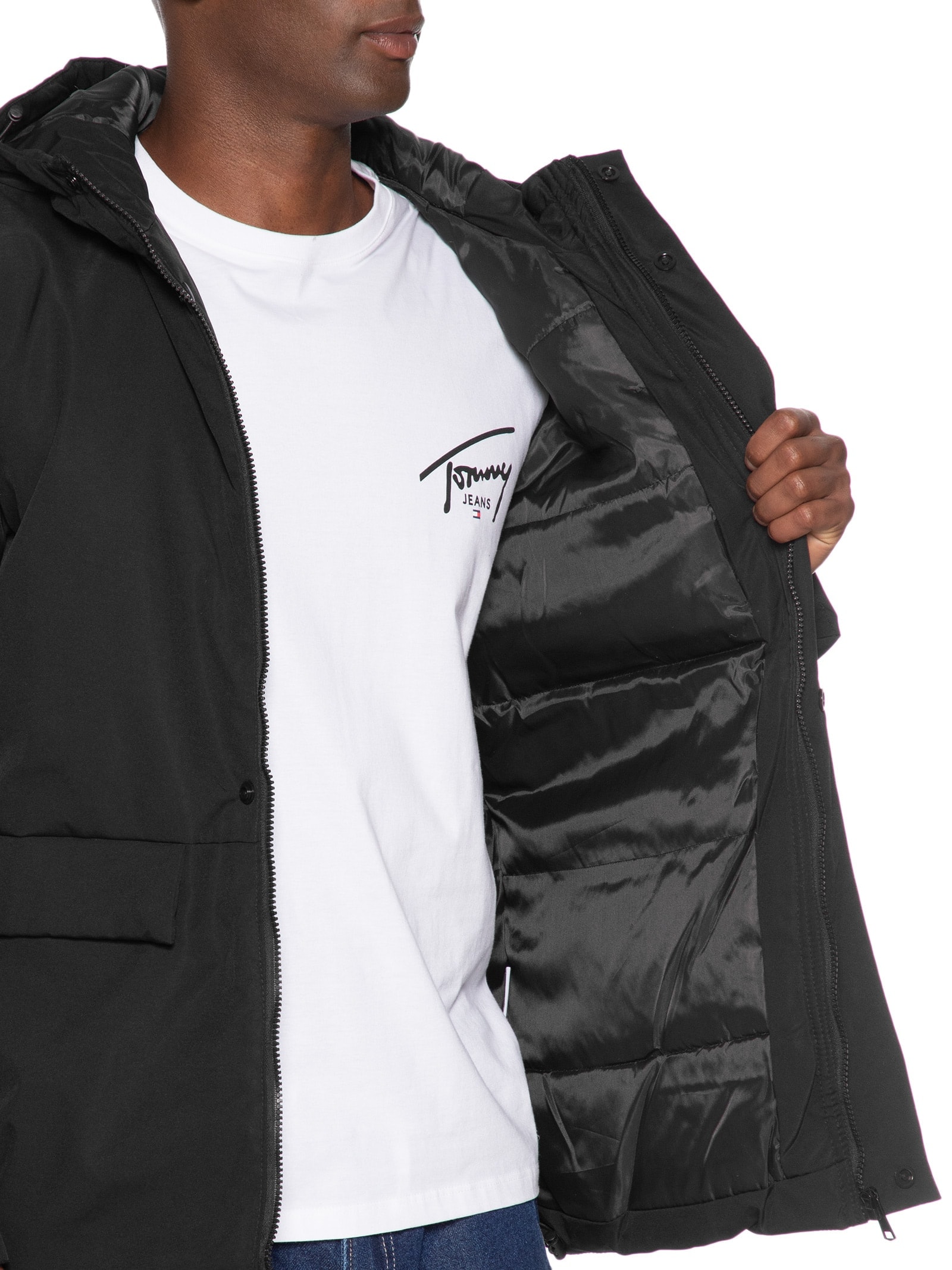 Jaqueta Masculina Parka Básica Preto Basiq Men