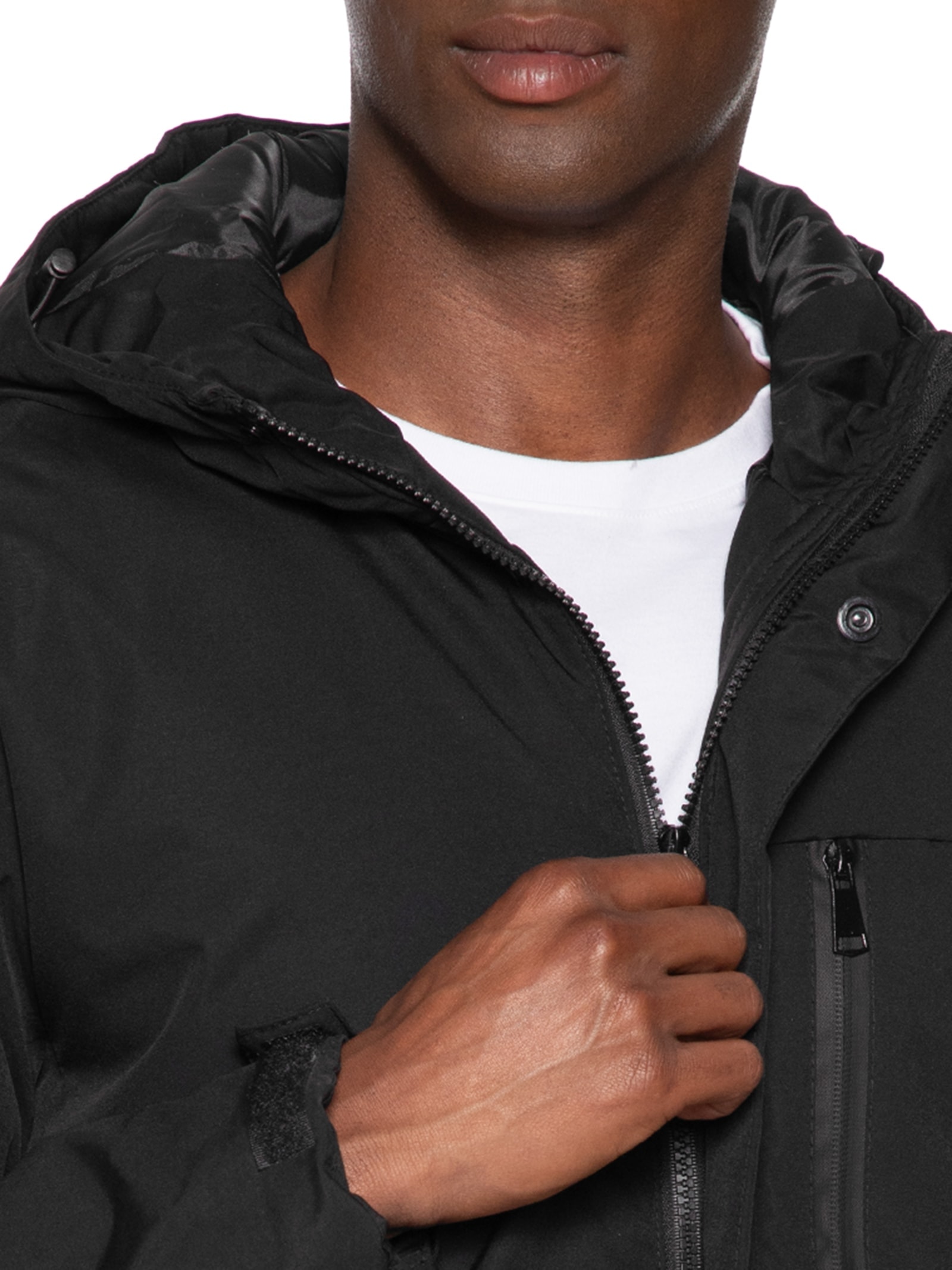 Jaqueta Masculina Parka Básica Preto Basiq Men