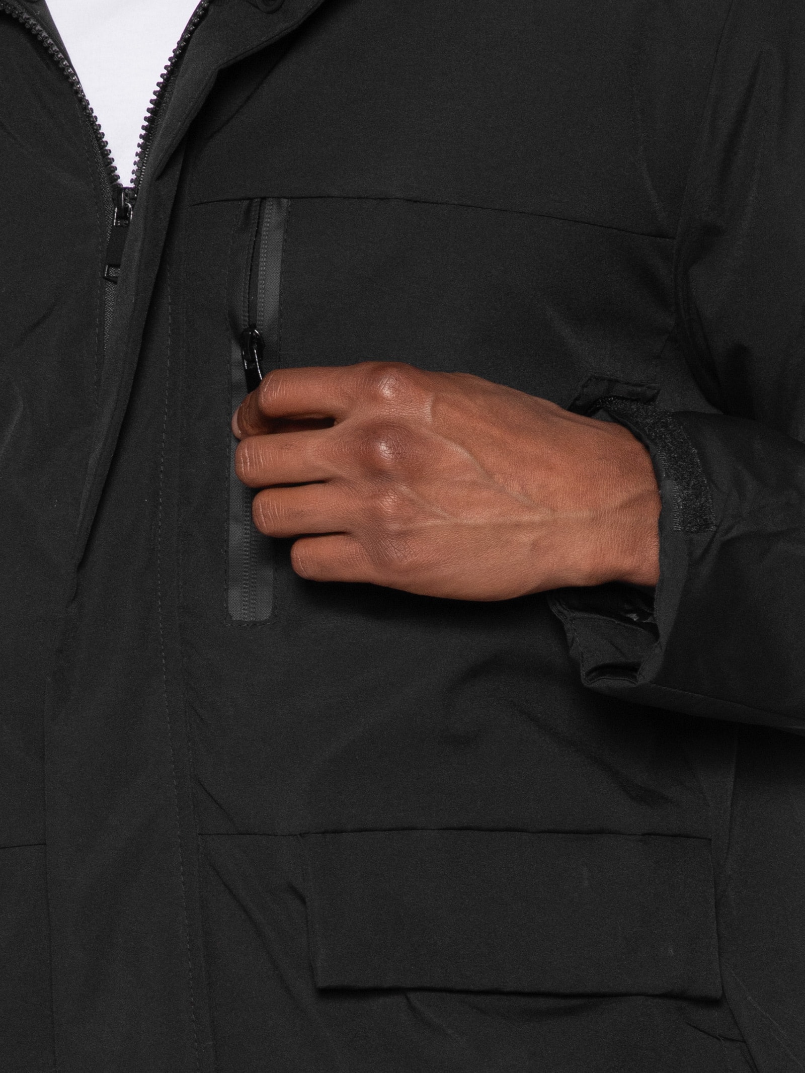 Jaqueta Masculina Parka Básica Preto Basiq Men