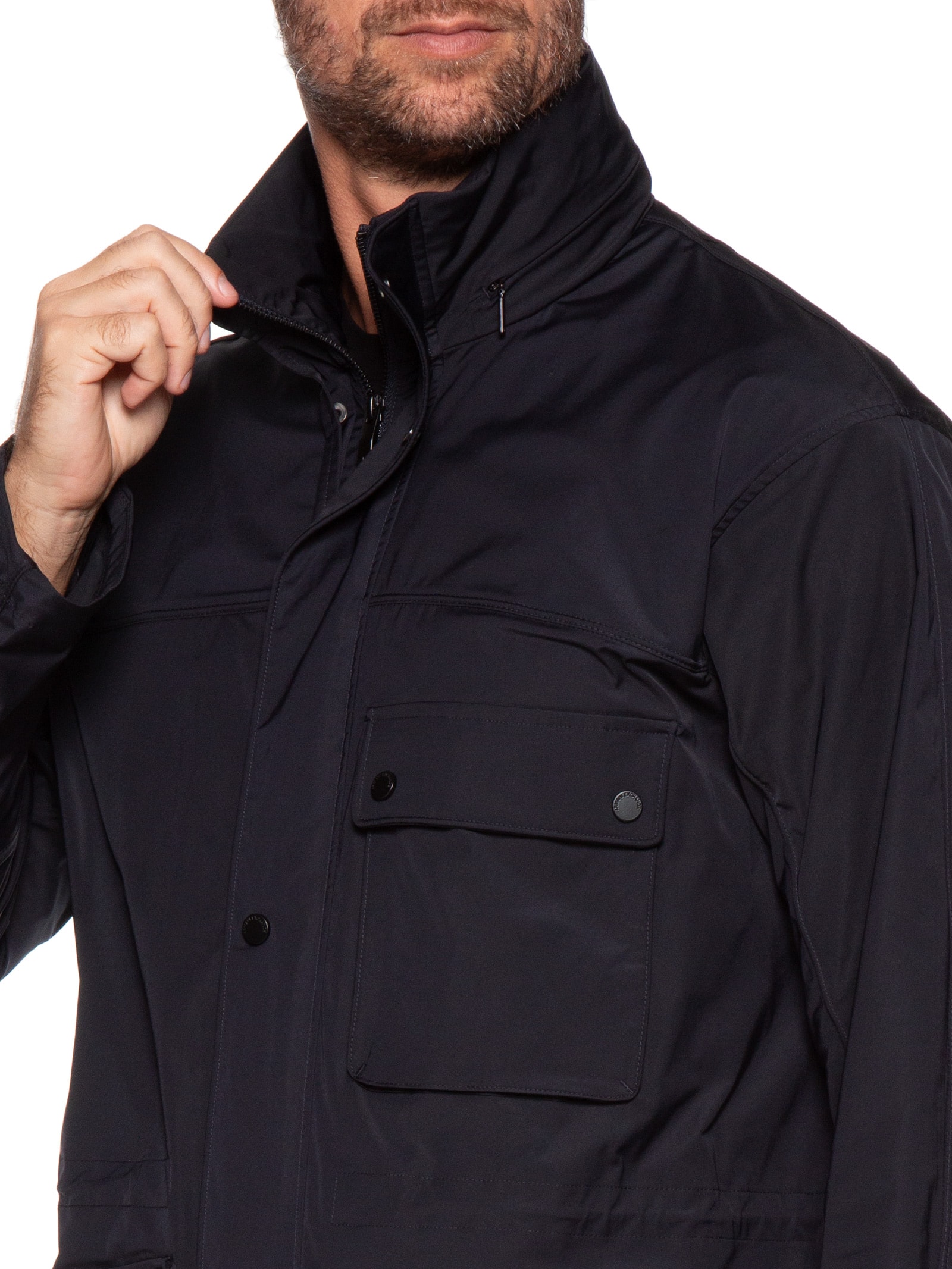 Armani Exchange - Jaqueta Masculina Parka com Bolsos - Azul
