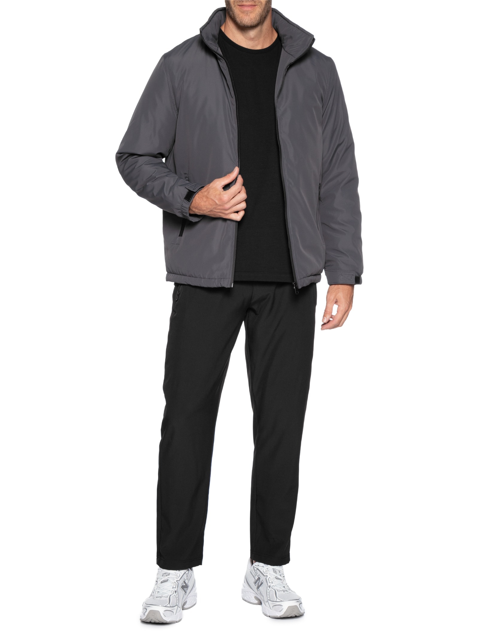 Jaqueta Masculina Parka Com Capuz Cinza Basiq Men